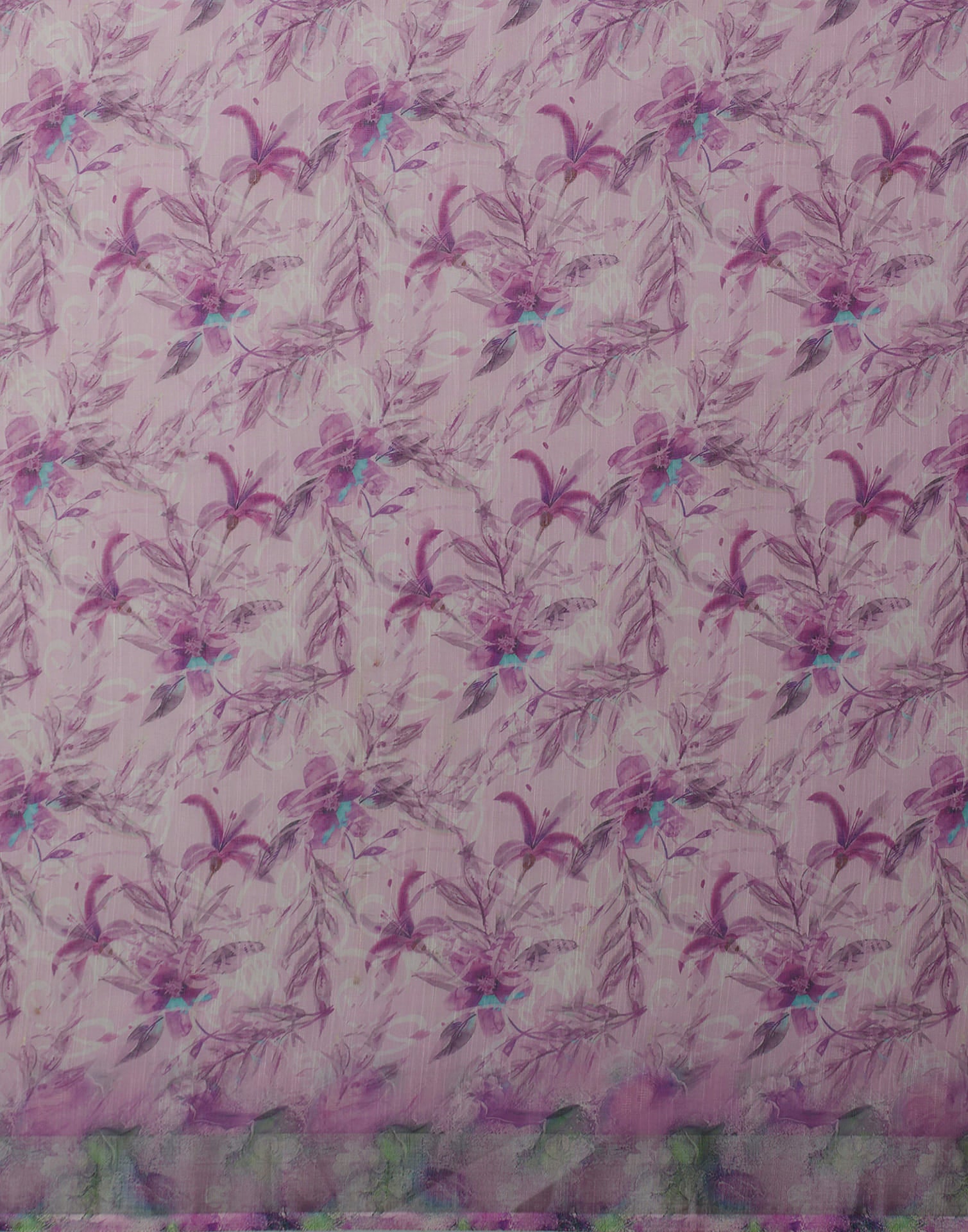 Lavender Cotton Blend Printed Saree