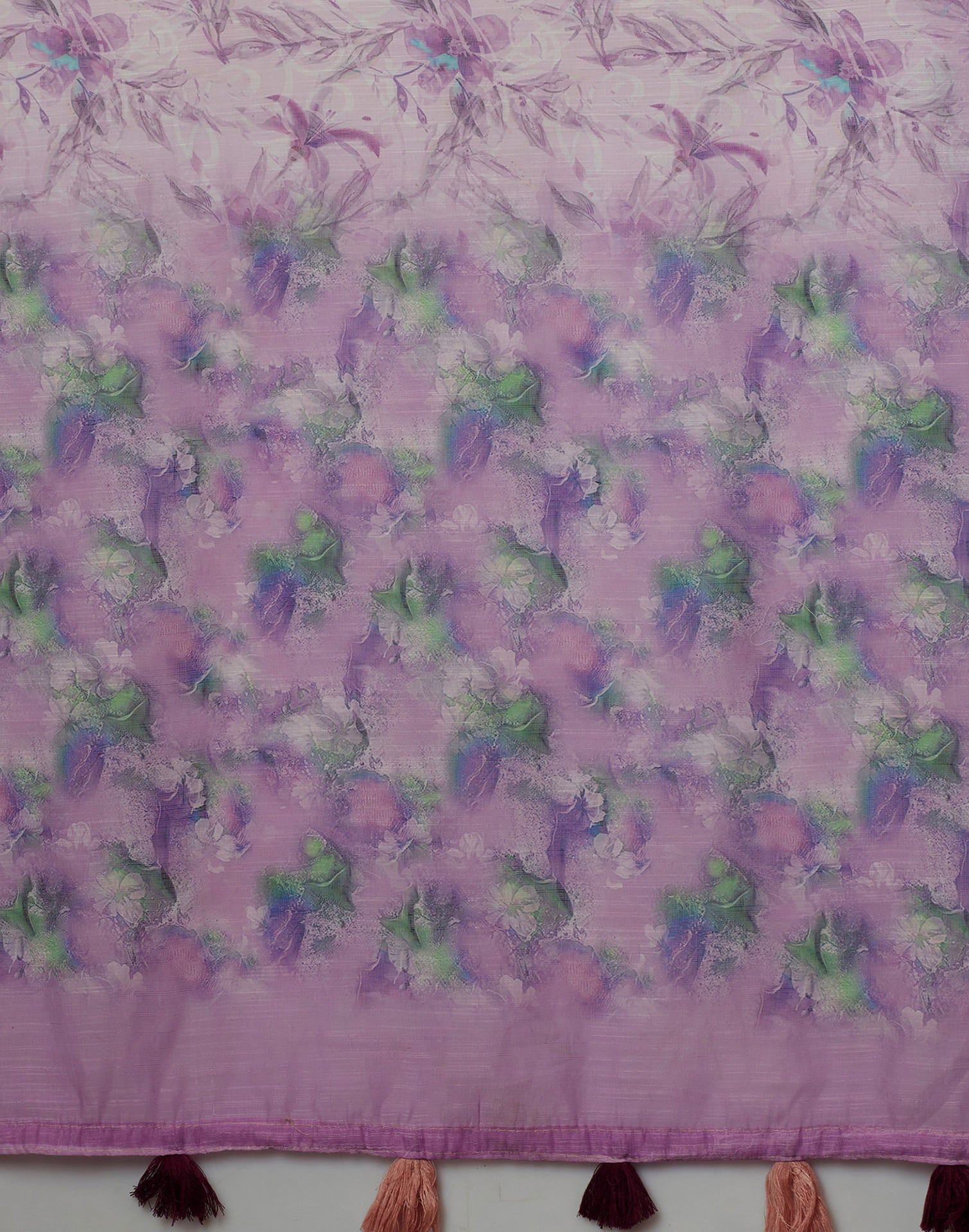 Lavender Cotton Blend Printed Saree