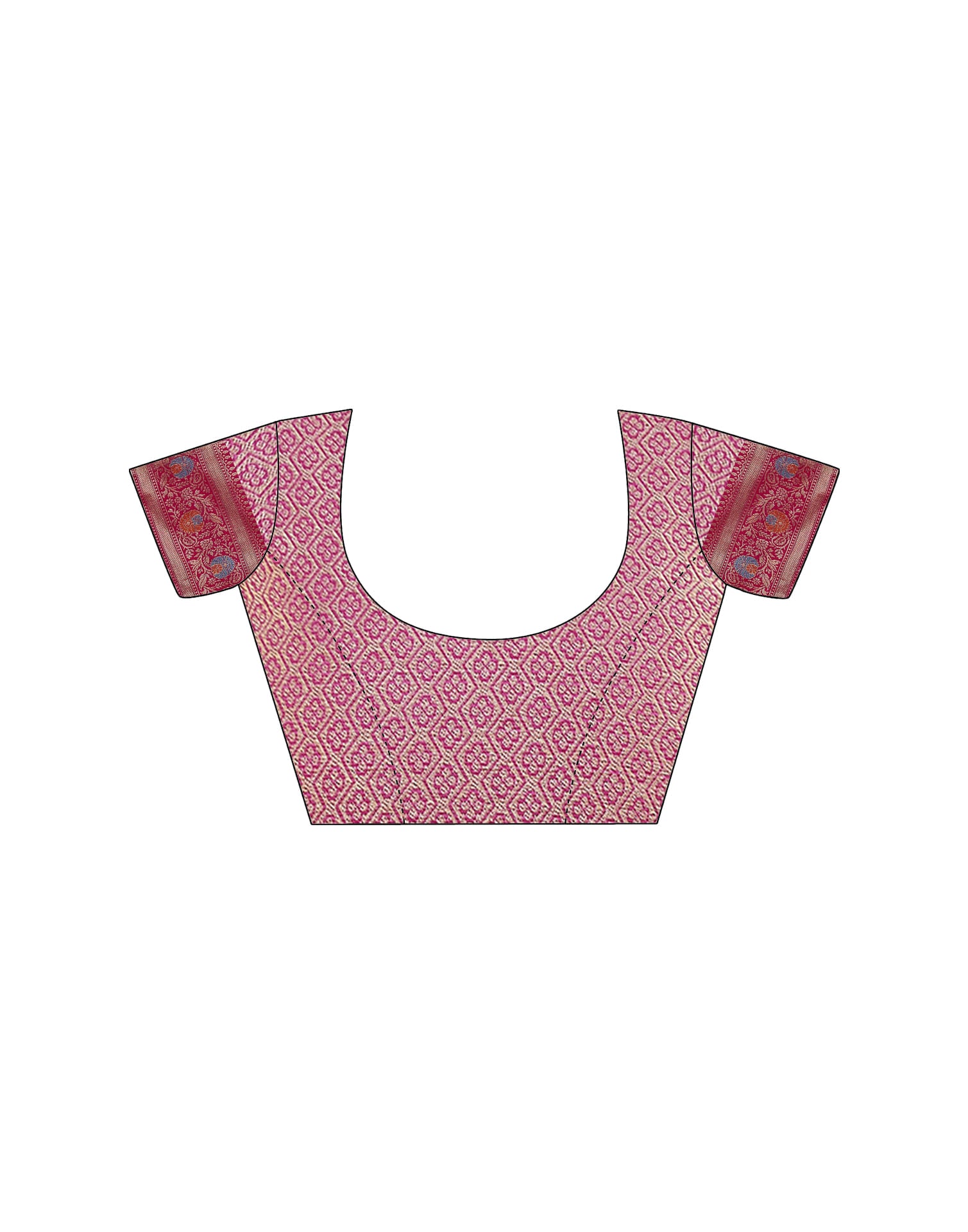 Pink Silk Blend Woven Saree