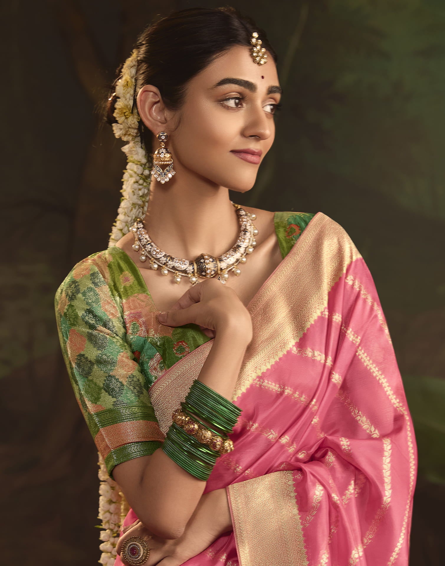 Pink Silk Woven Kanjivaram Saree