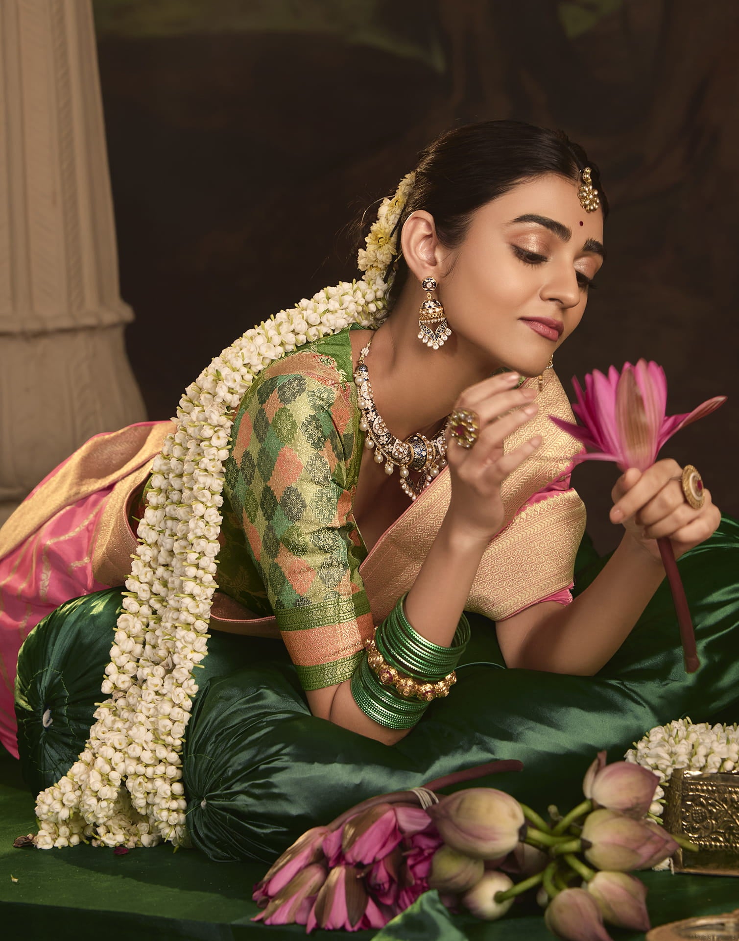 Pink Silk Woven Kanjivaram Saree