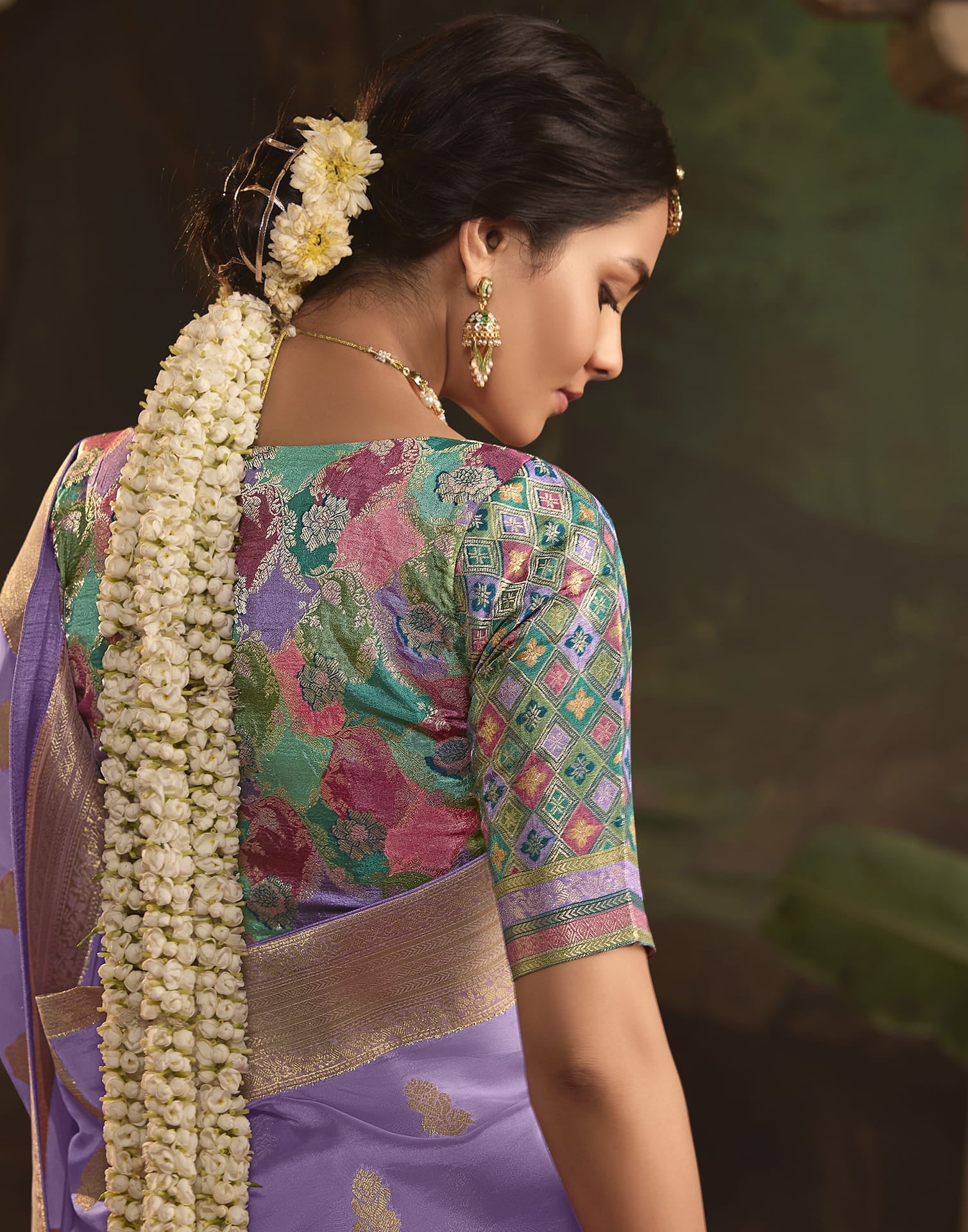 Lavender Silk Woven Kanjivaram Saree
