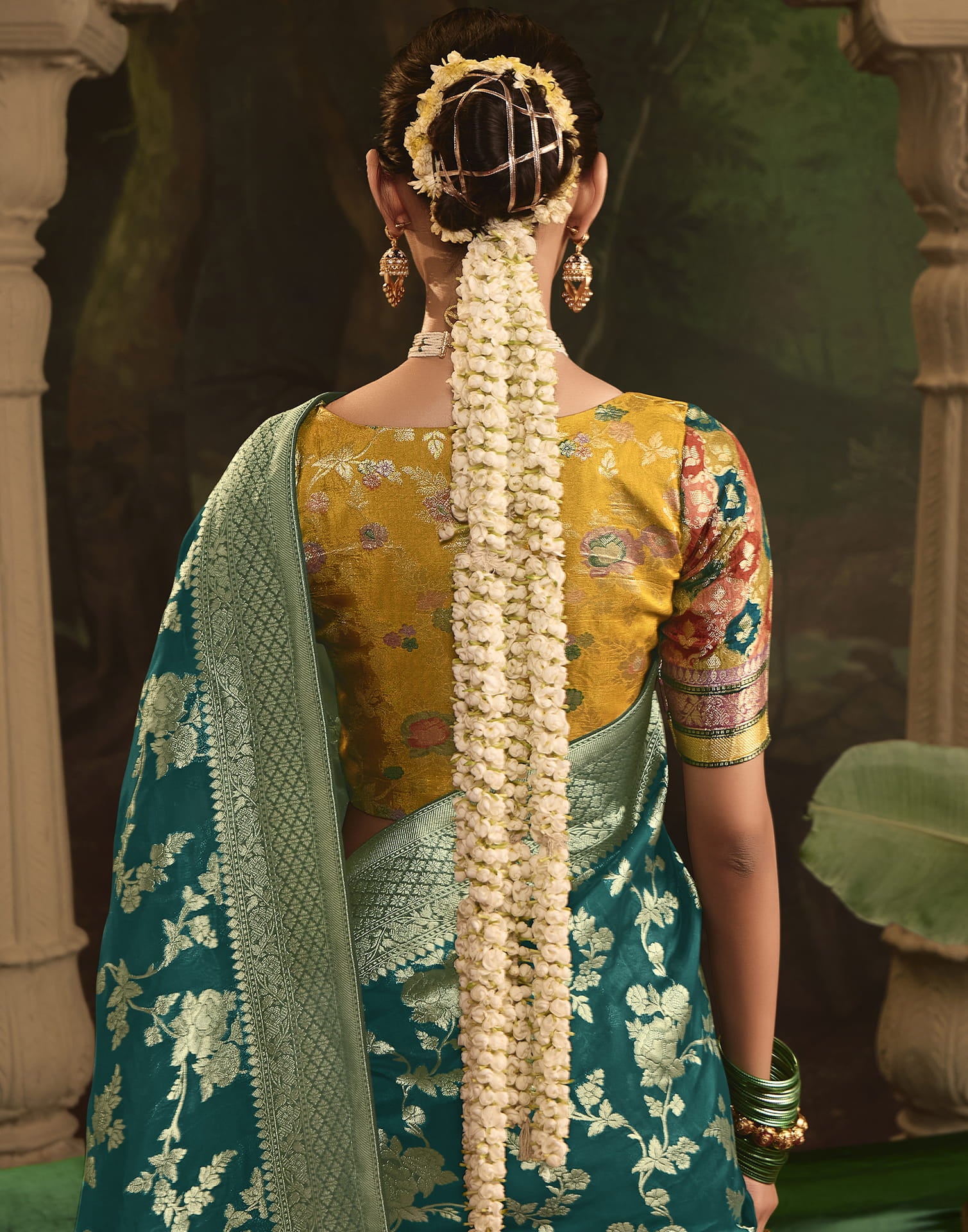 Green Silk Woven Banarasi Saree