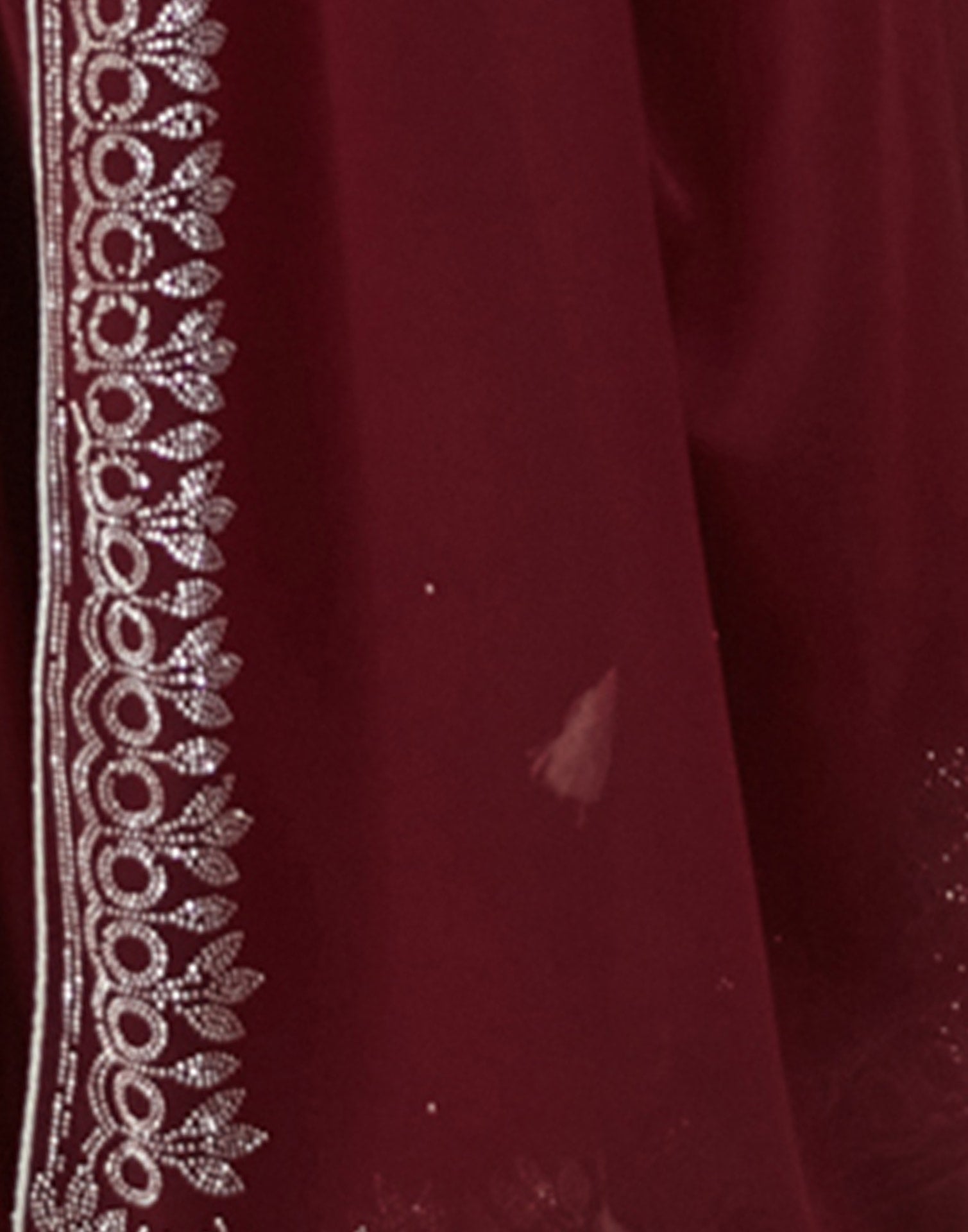 Maroon Georgette Stone Work Swarovski Saree