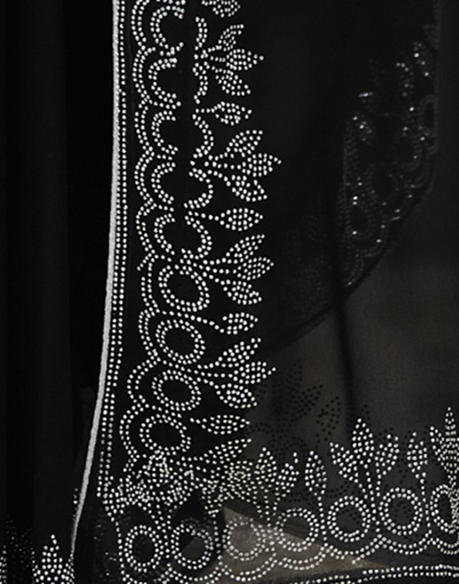 Black Georgette Stone Work Swarovski Saree