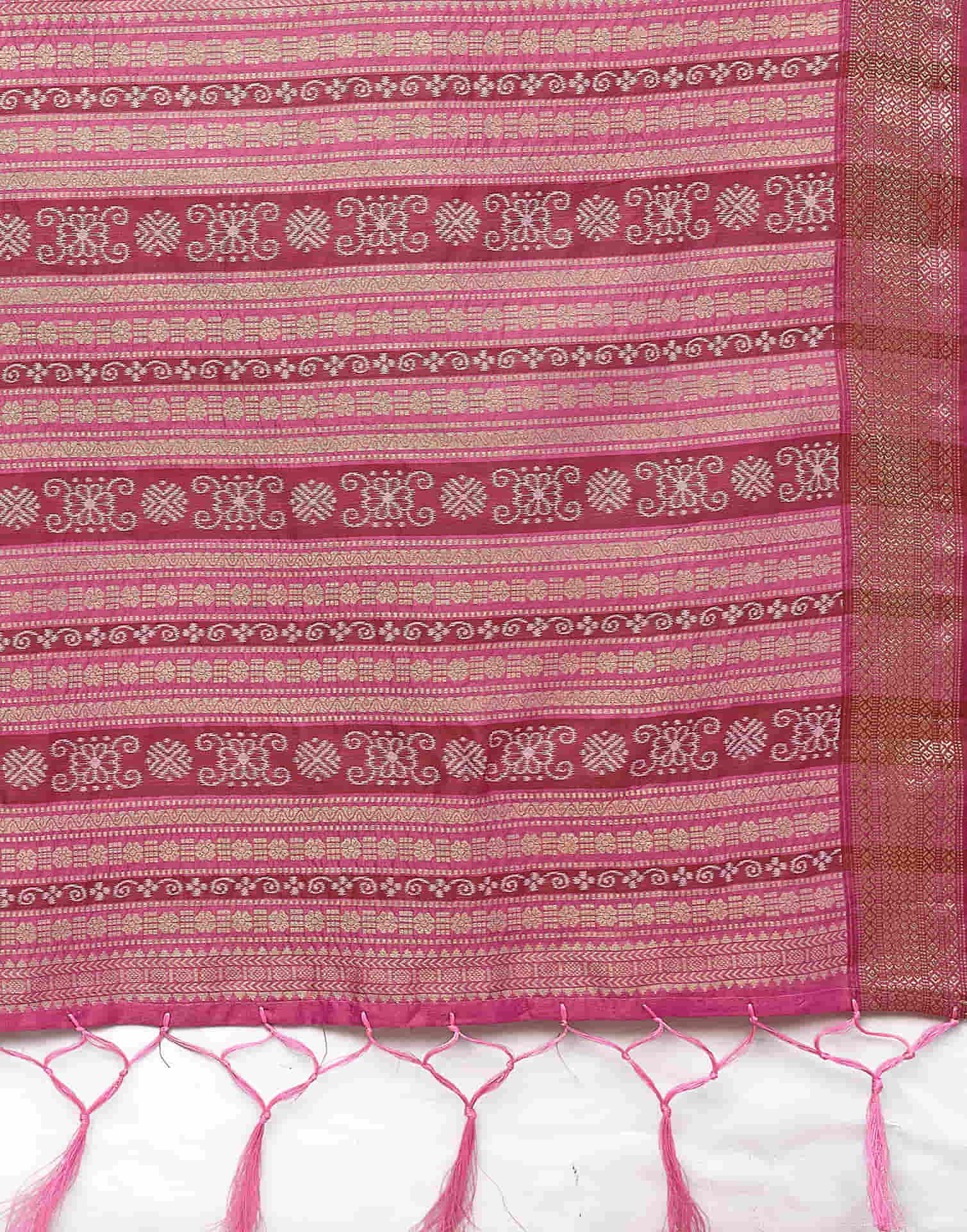 Pink Silk Woven Banarasi Saree