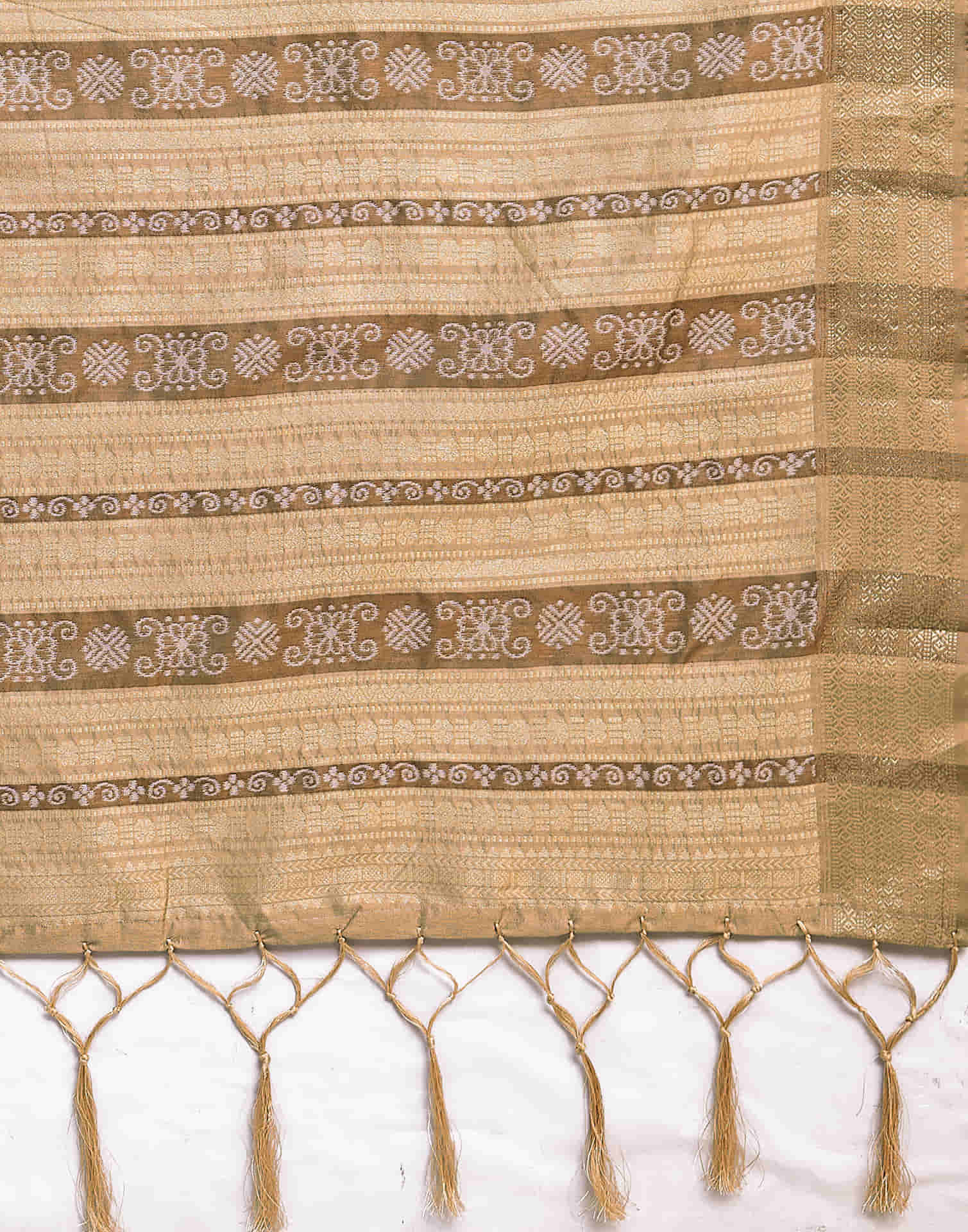Beige Silk Woven Banarasi Saree