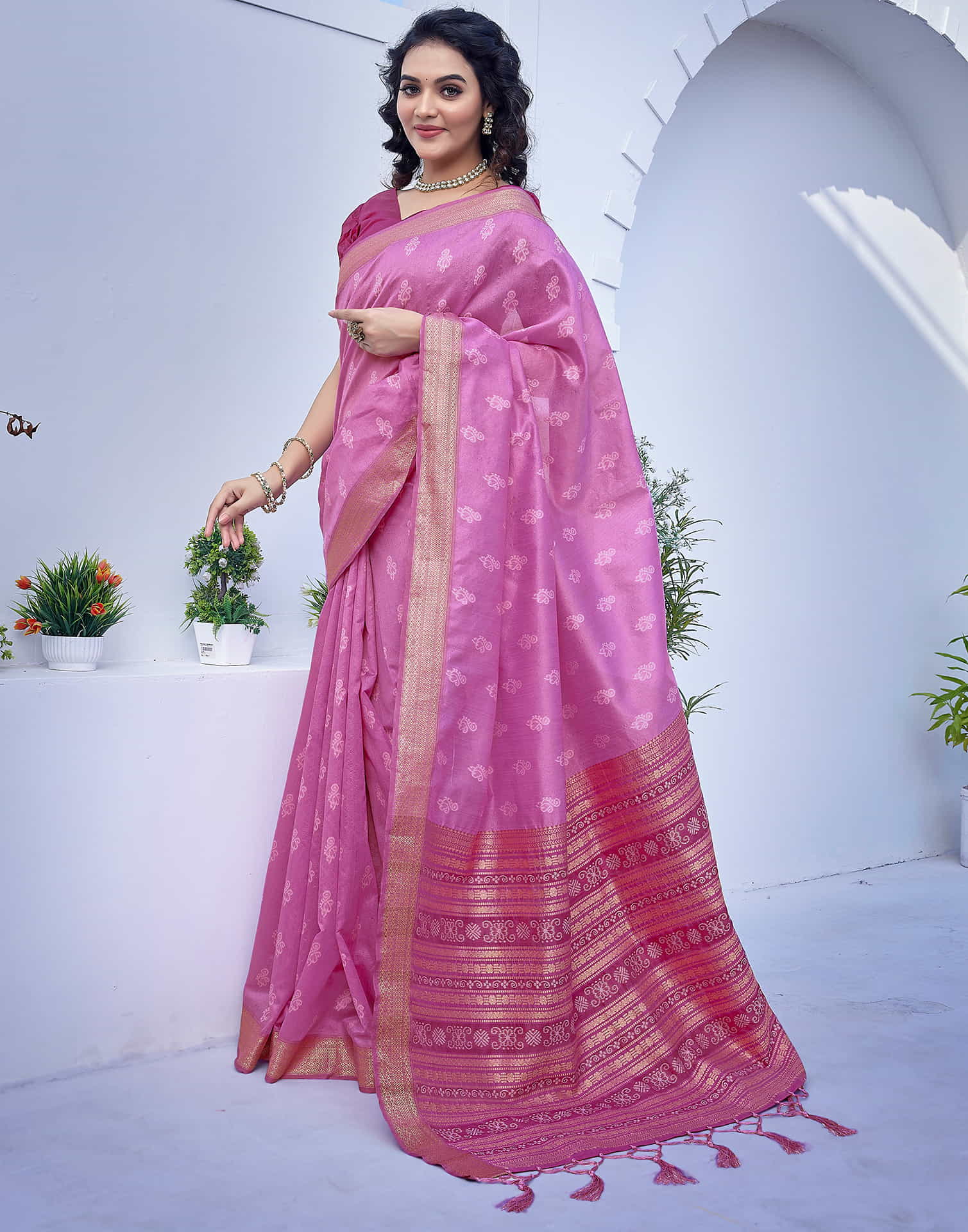Purple Silk Woven Banarasi Saree
