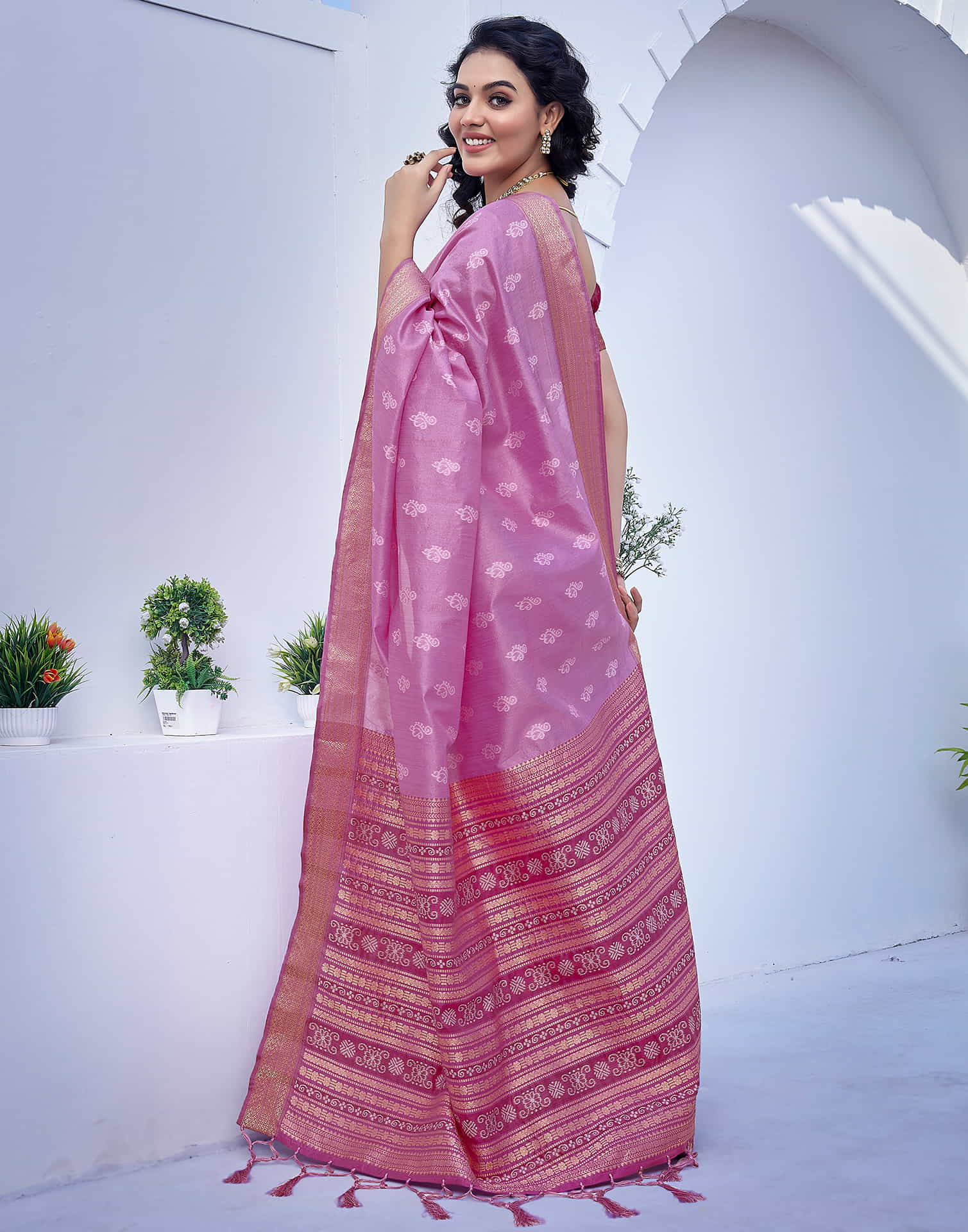 Purple Silk Woven Banarasi Saree