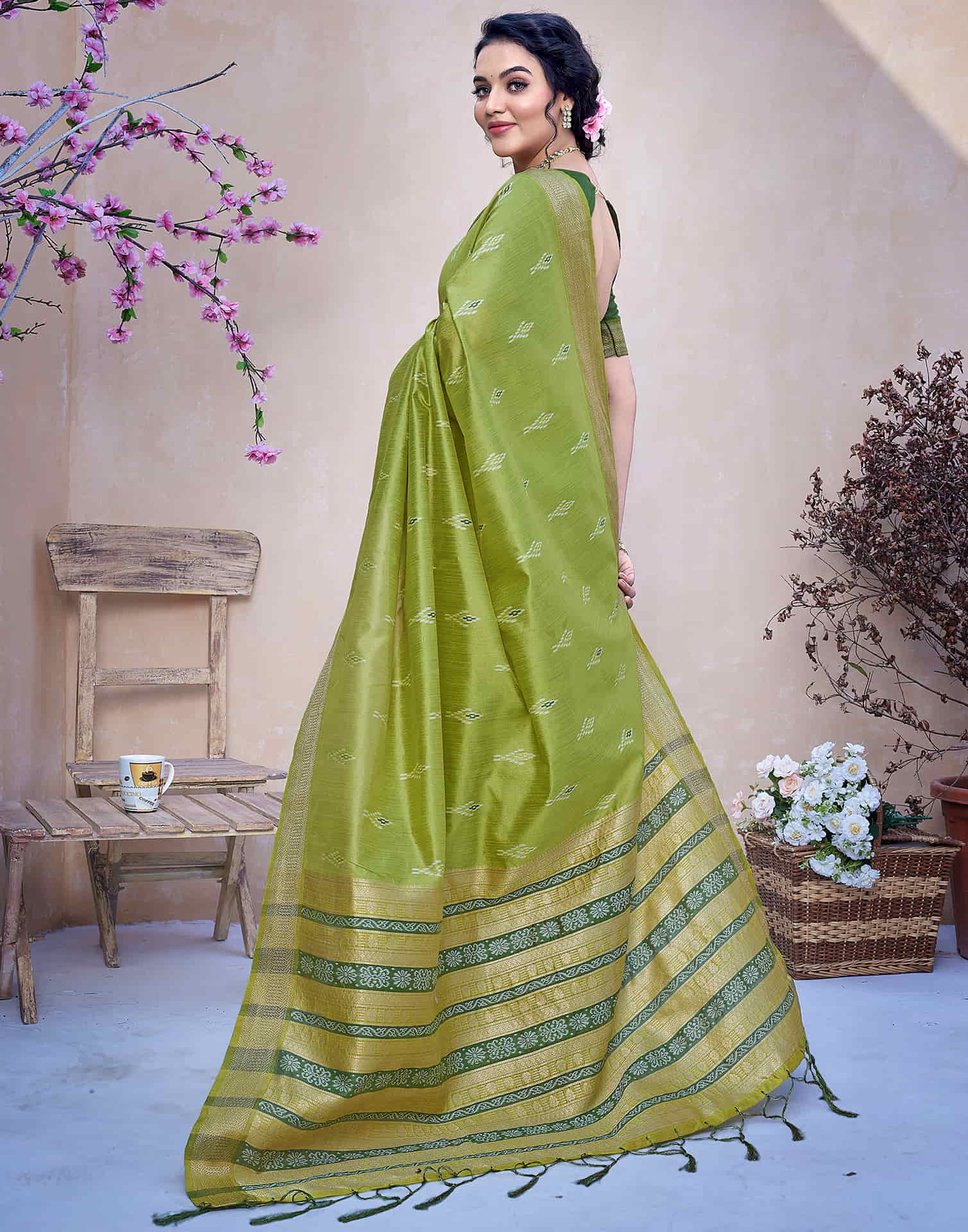 Green Silk Woven Banarasi Saree
