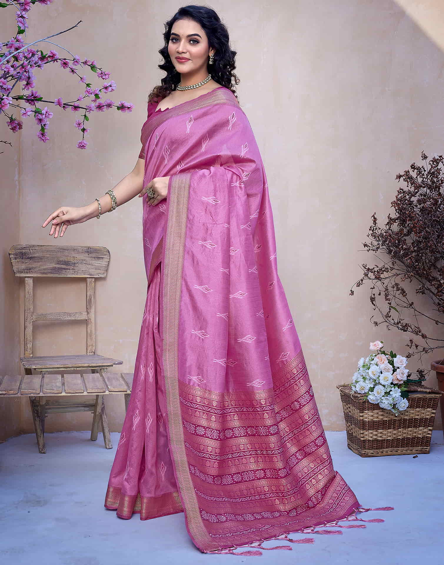 Purple Silk Woven Banarasi Saree