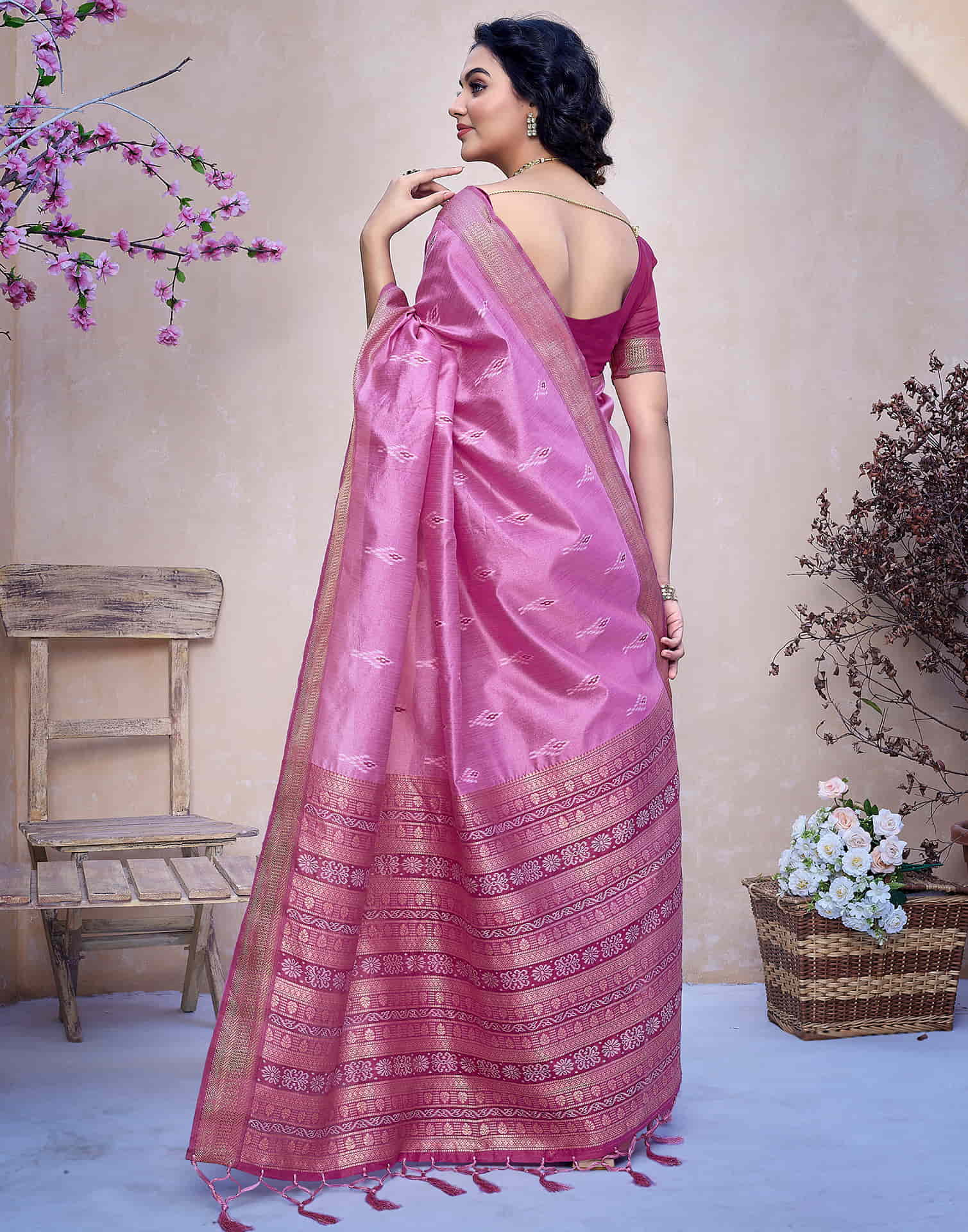 Purple Silk Woven Banarasi Saree