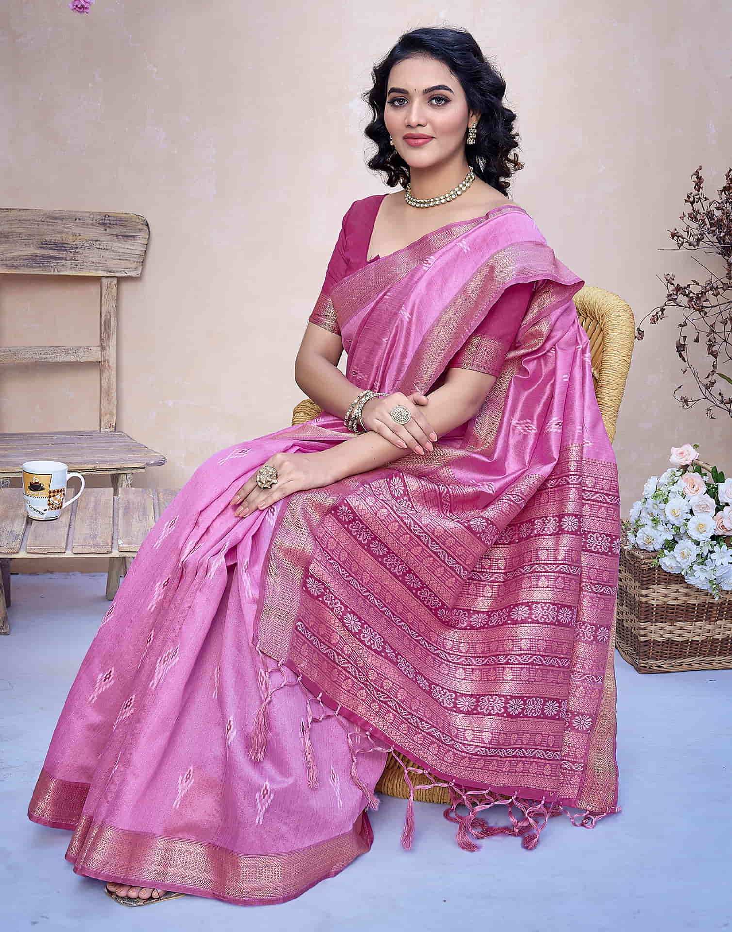 Purple Silk Woven Banarasi Saree