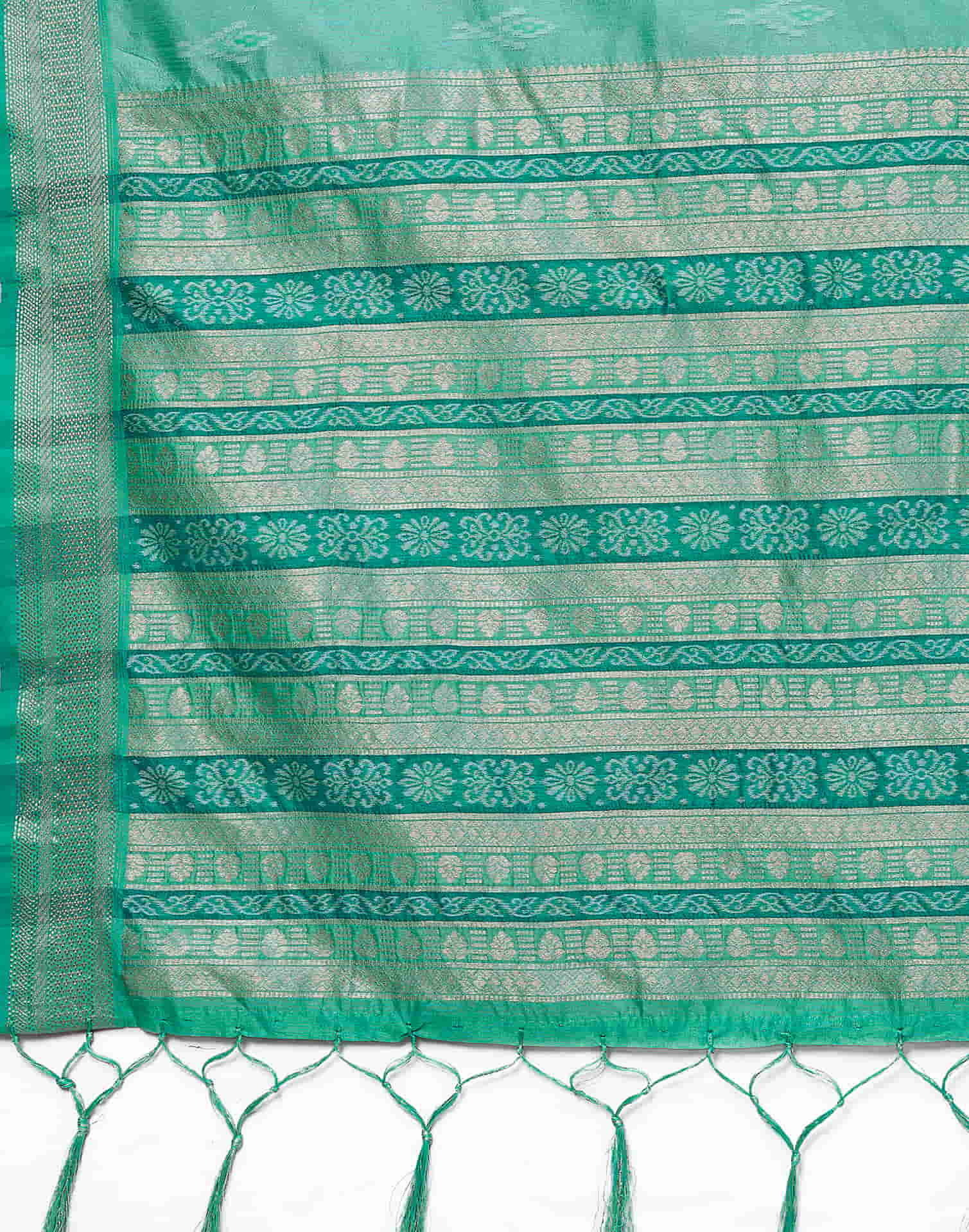 Turquoise Silk Woven Banarasi Saree