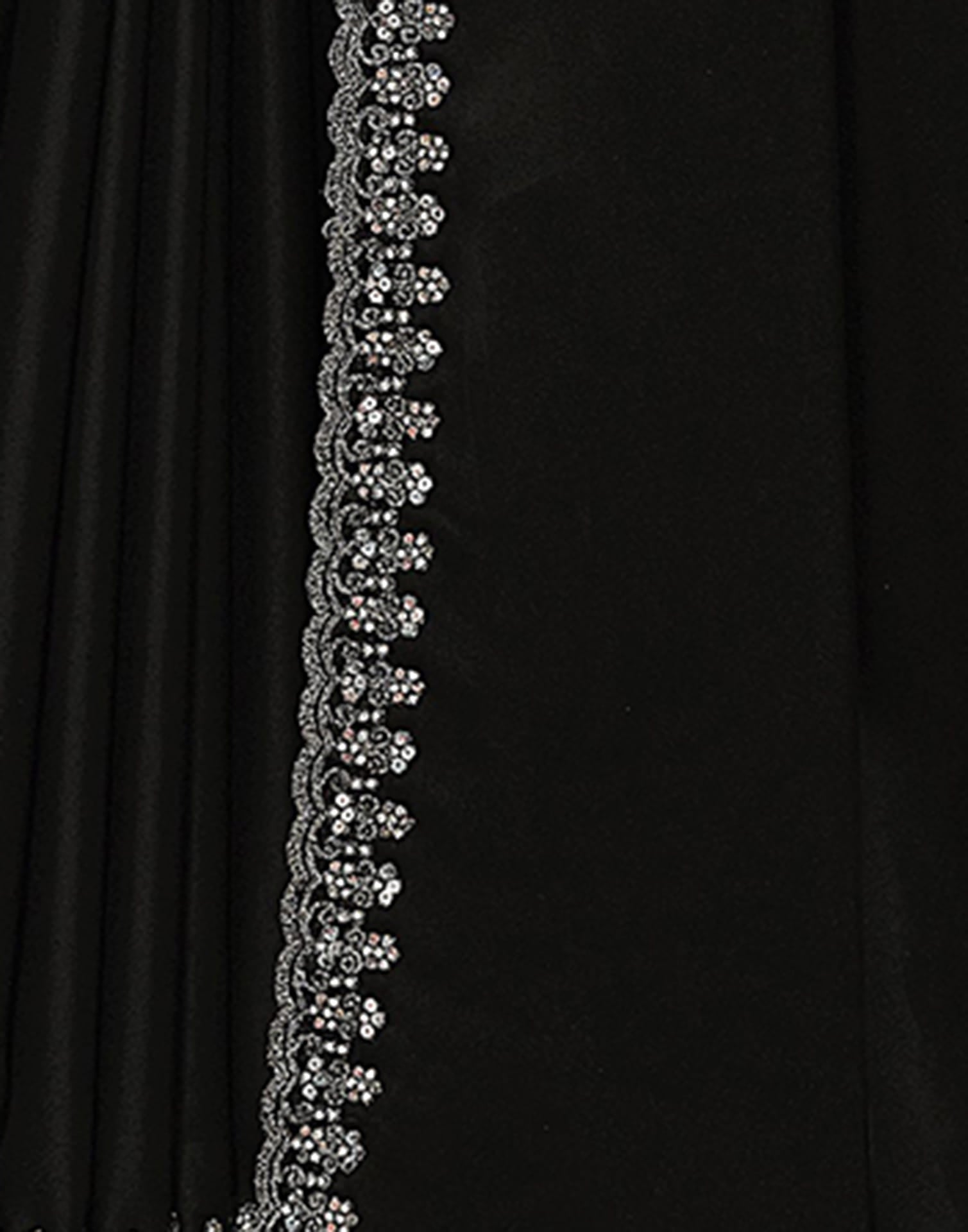 Black Silk Sequence Embellished Saree