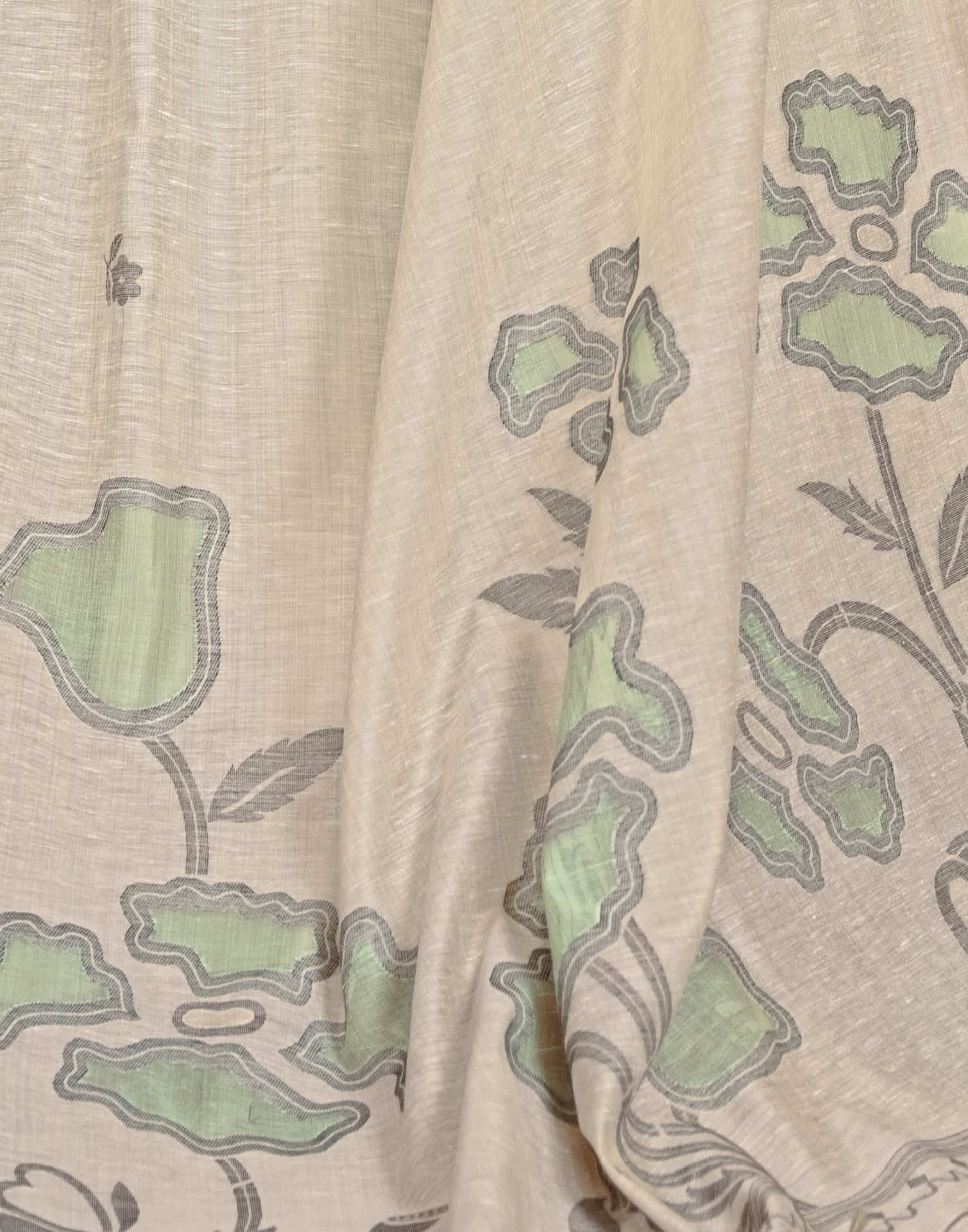 Beige Cotton Weaving Jamdani Saree