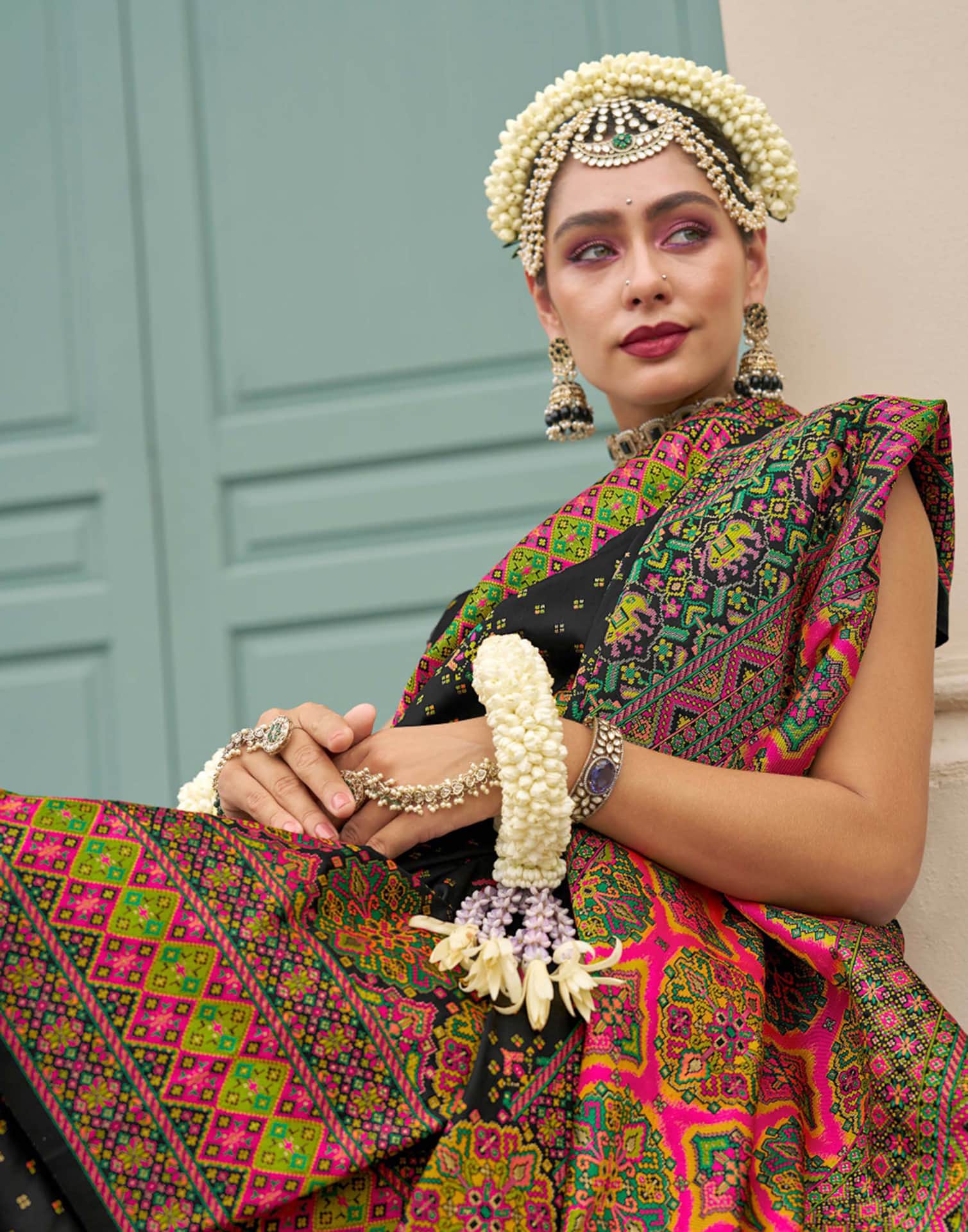 Black Silk Weaving Saree