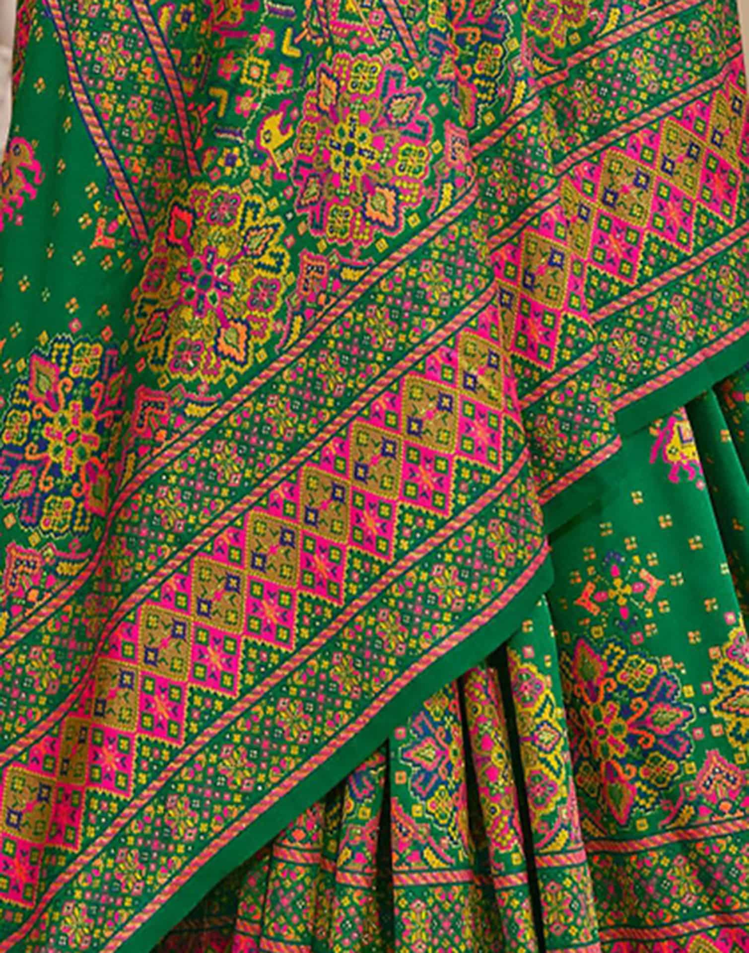 Dark Green Silk Weaving Saree