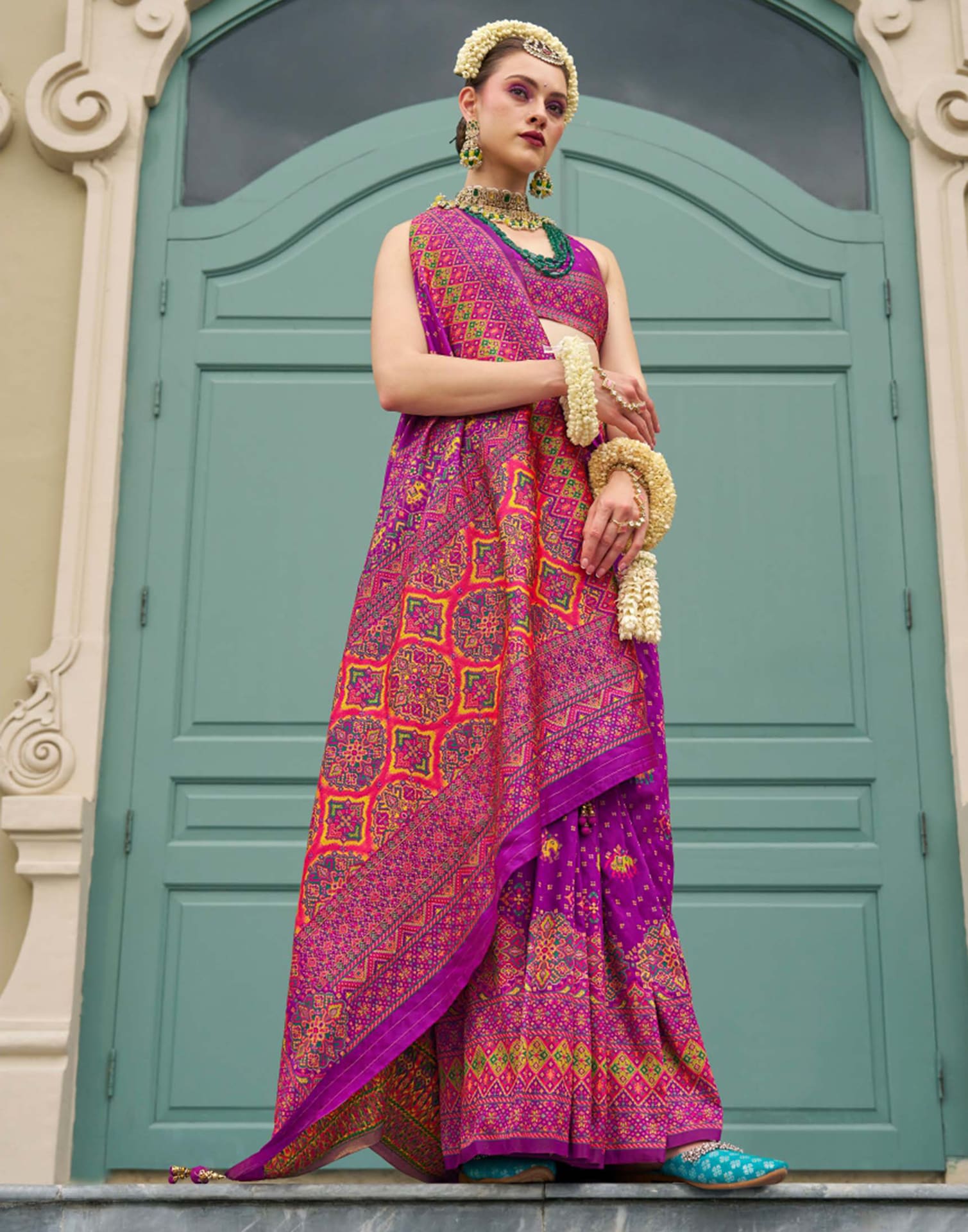 Dark Magenta Silk Weaving Saree