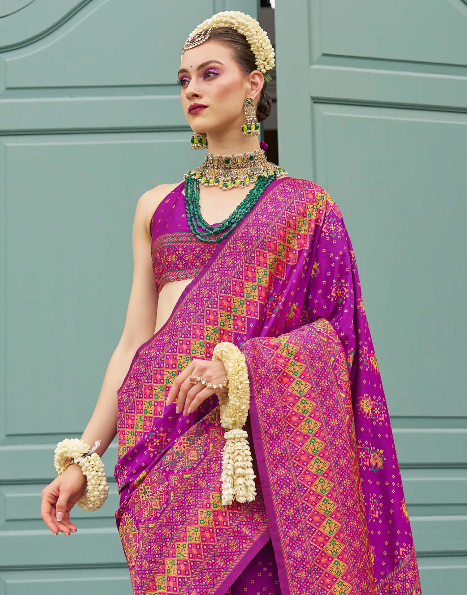 Dark Magenta Silk Weaving Saree