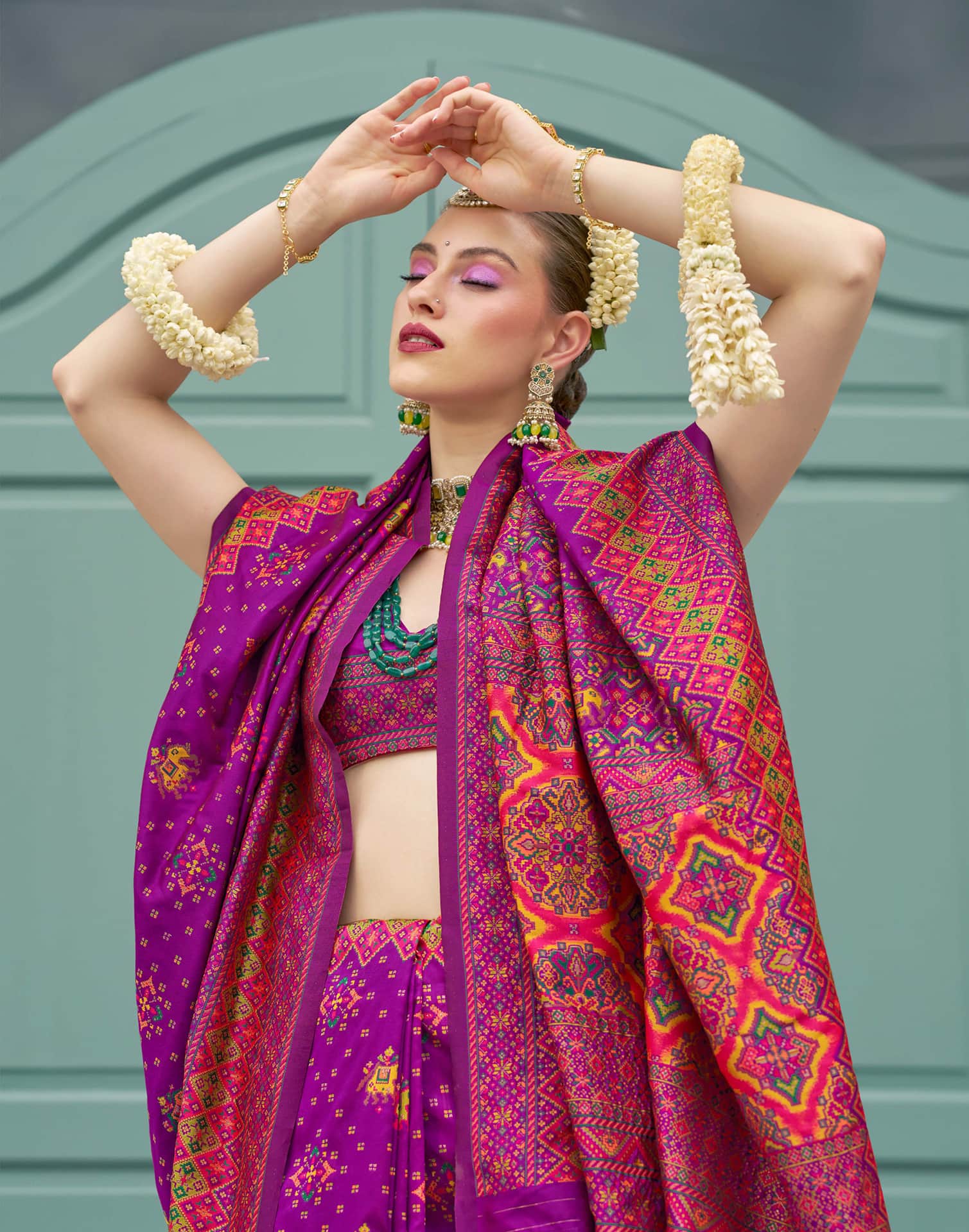 Dark Magenta Silk Weaving Saree