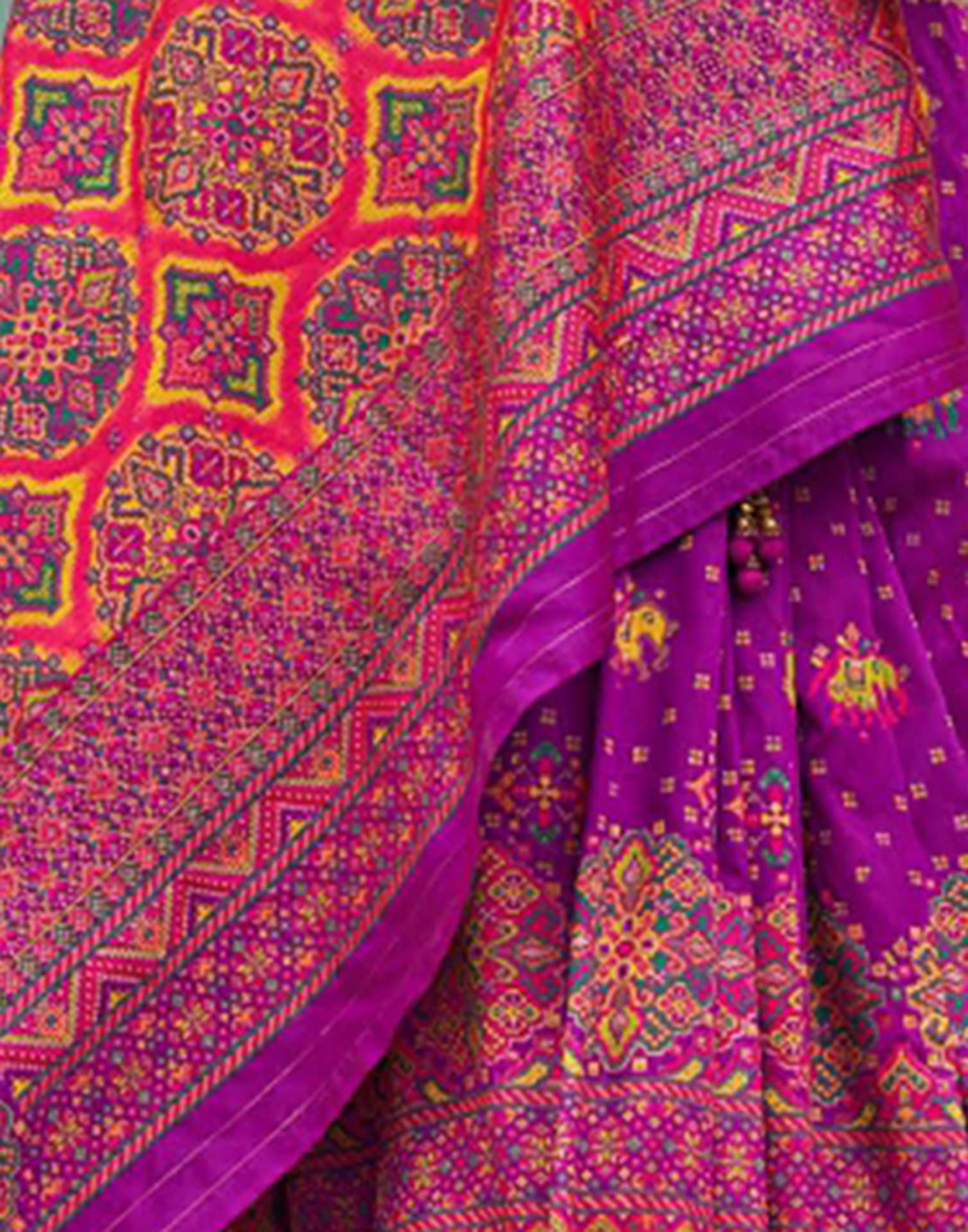 Dark Magenta Silk Weaving Saree