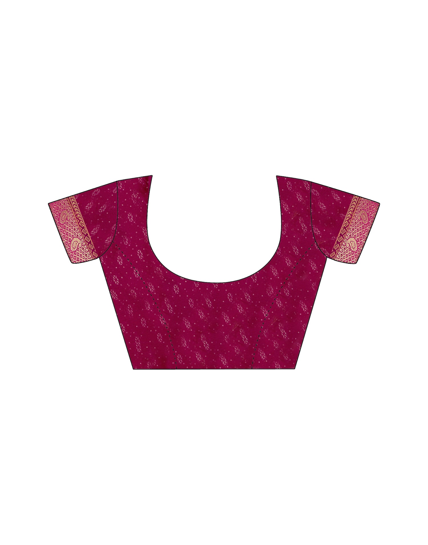 Rani Pink Chiffon Printed Saree