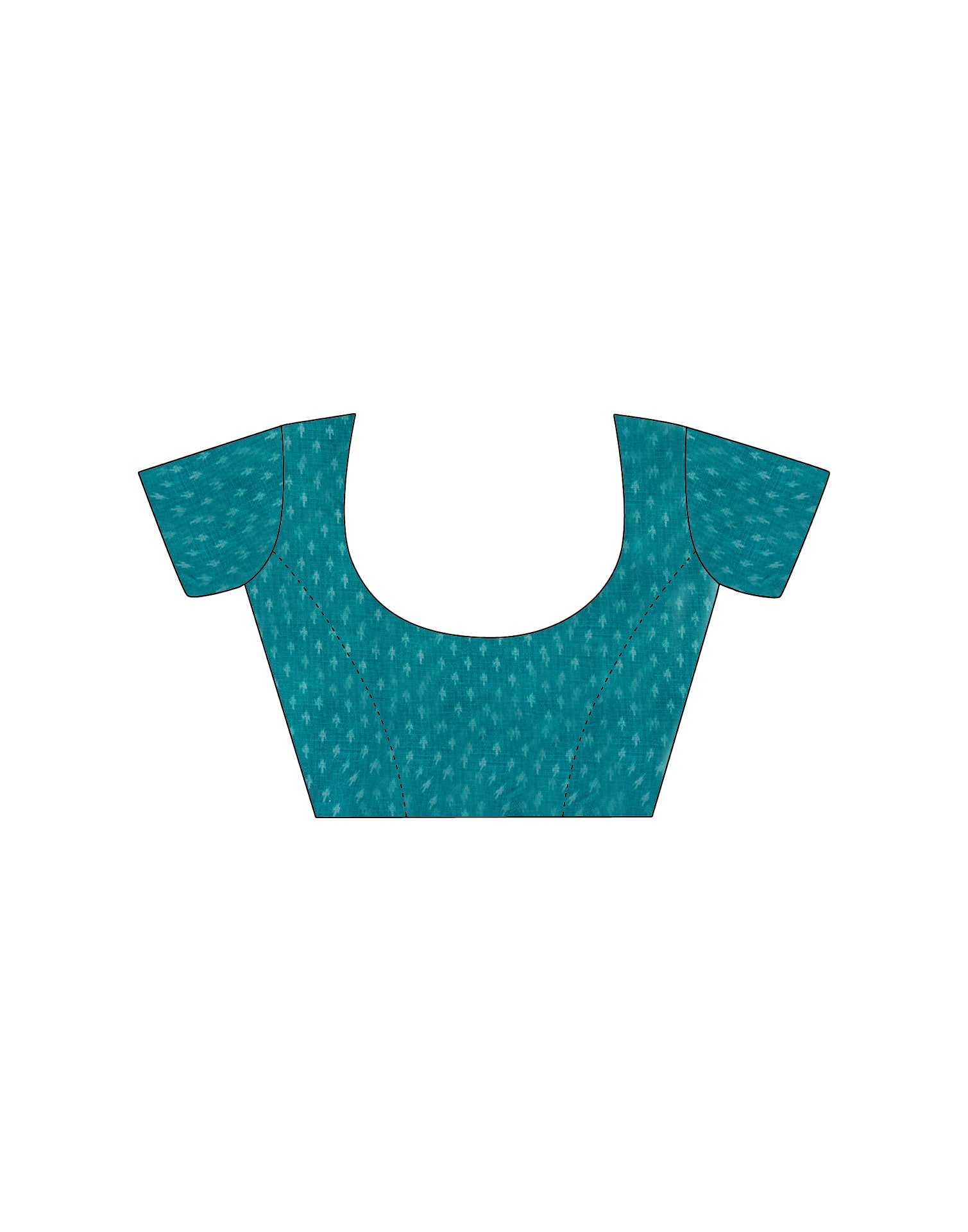 Teal Blue Bhagalpuri Silk Printed Saree