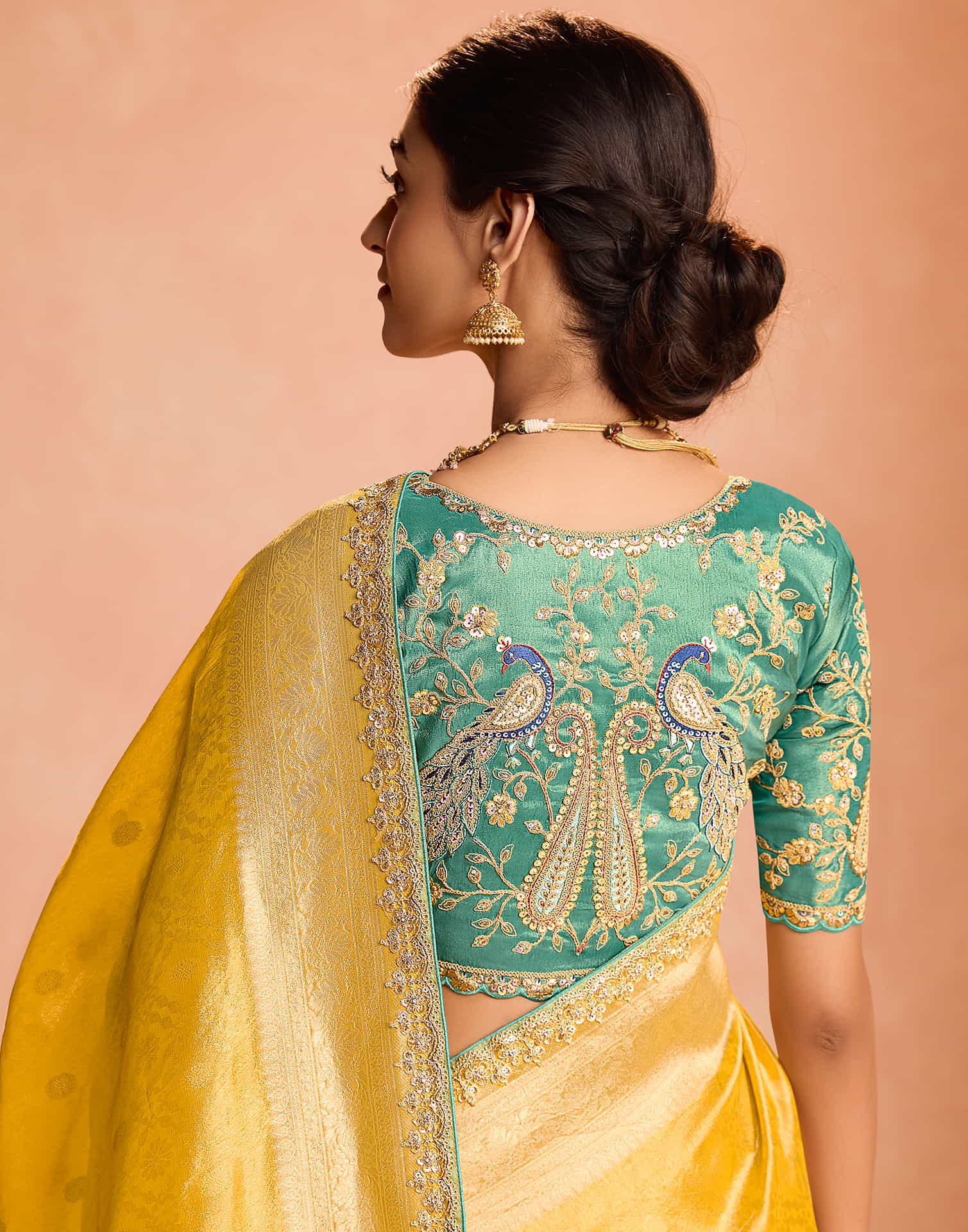 Yellow Silk Weaving Kanjivaram Saree