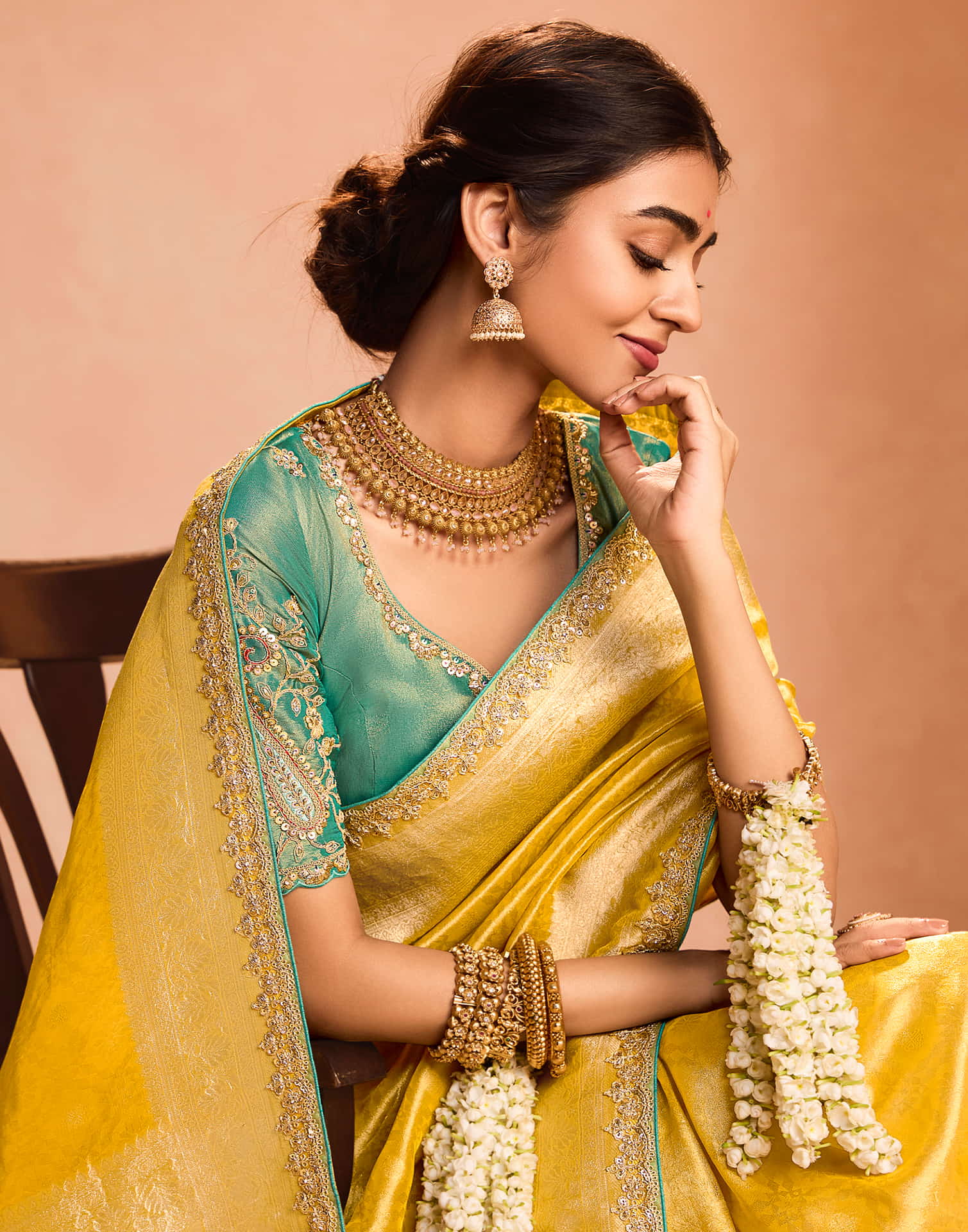 Yellow Silk Weaving Kanjivaram Saree