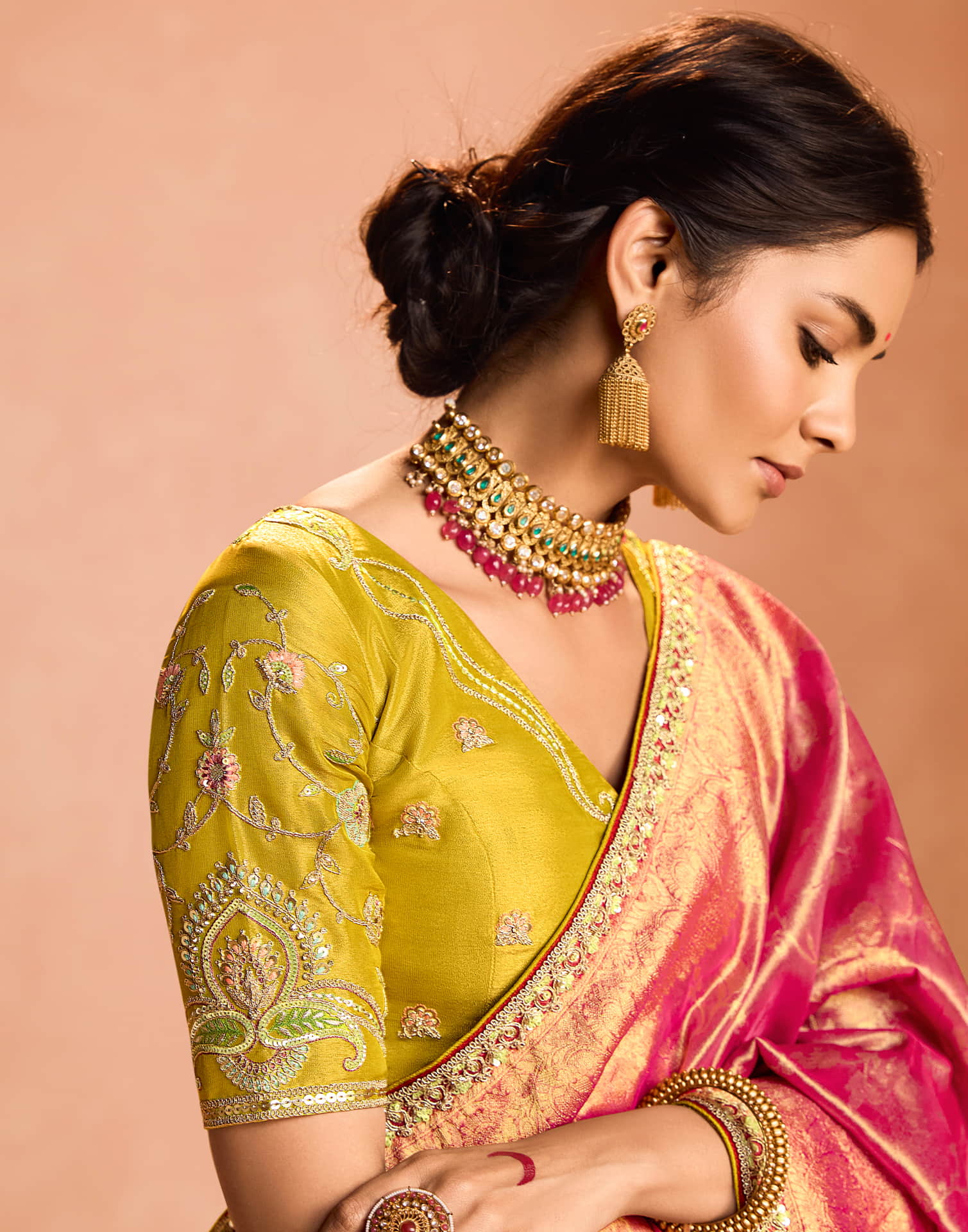 Rani Pink Silk Weaving Kanjivaram Saree