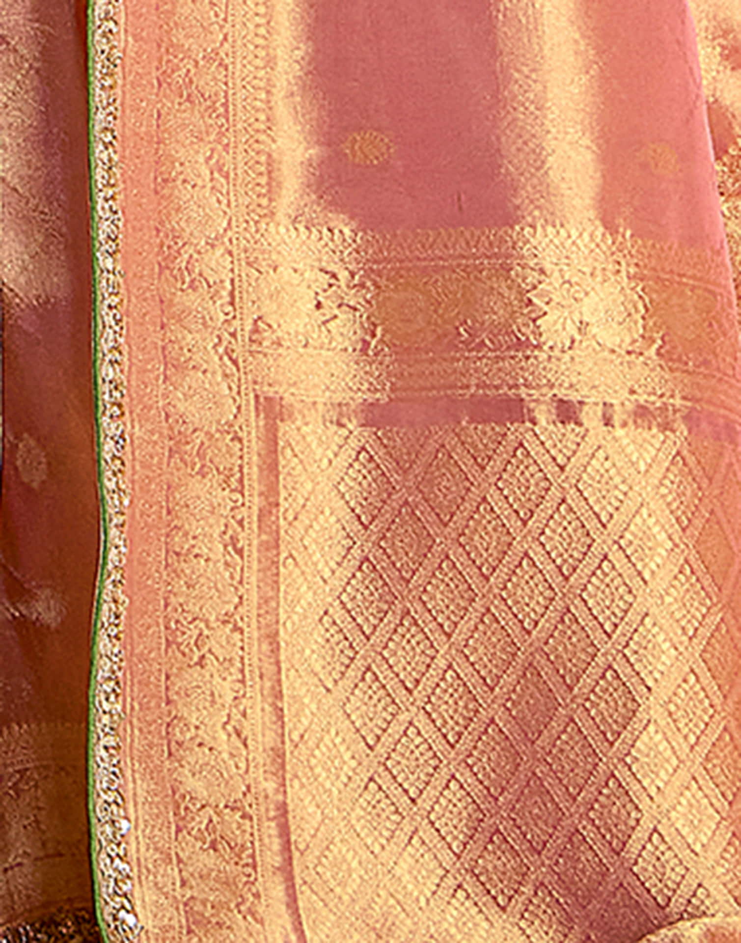Light Pink Silk Weaving Kanjivaram Saree
