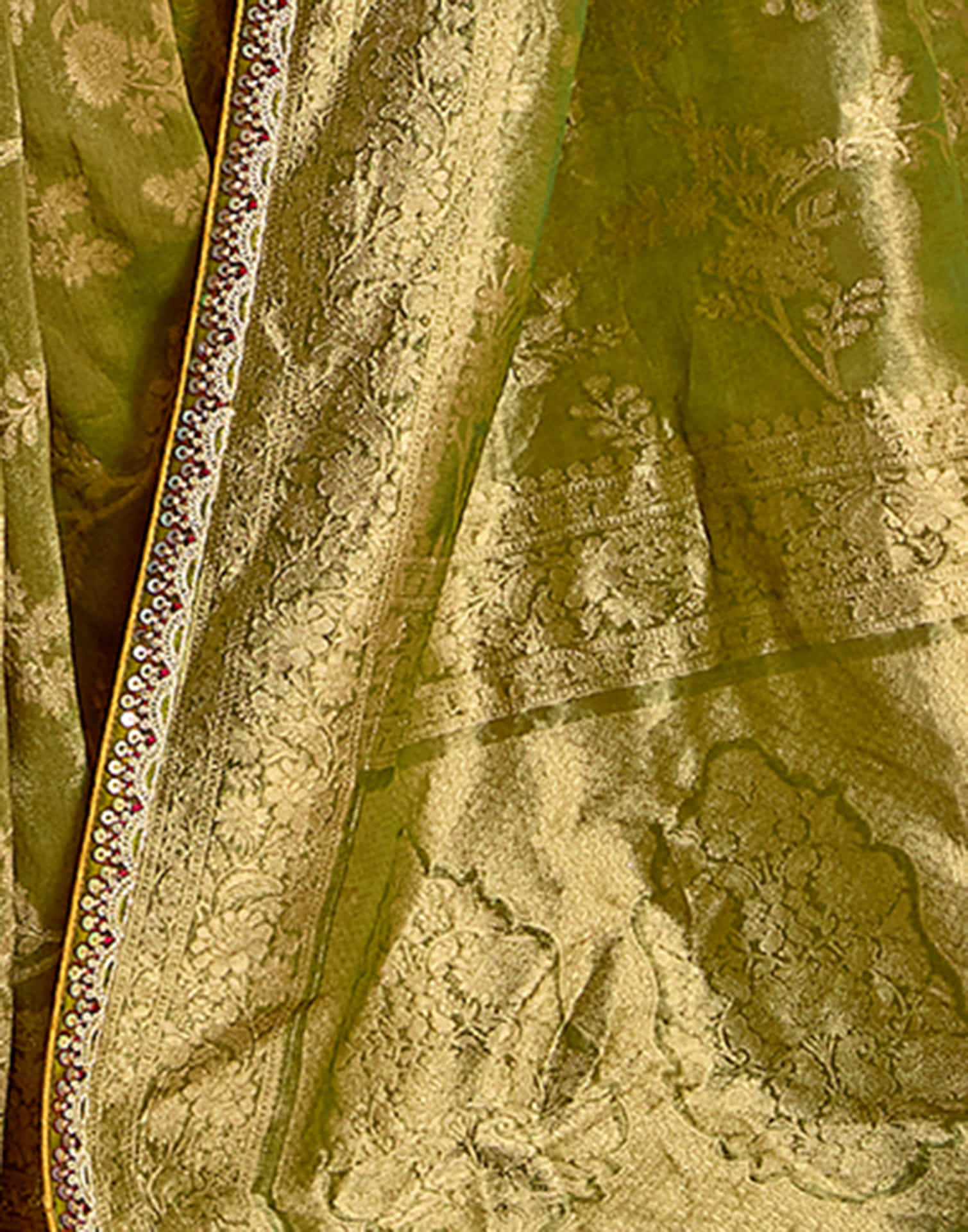 Green Silk Weaving Kanjivaram Saree