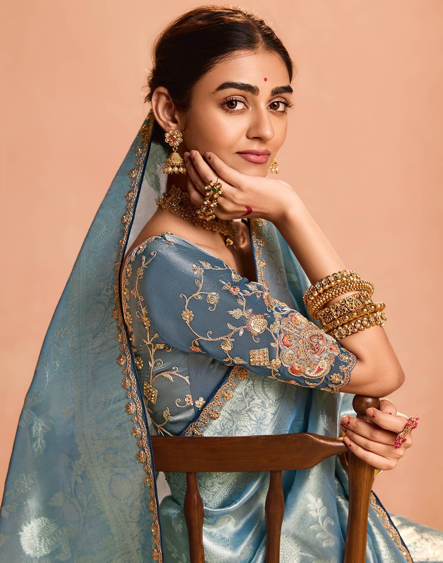 Blue Silk Weaving Kanjivaram Saree