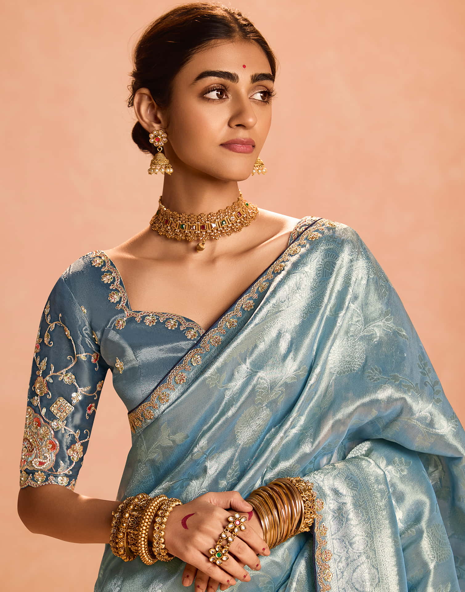 Blue Silk Weaving Kanjivaram Saree