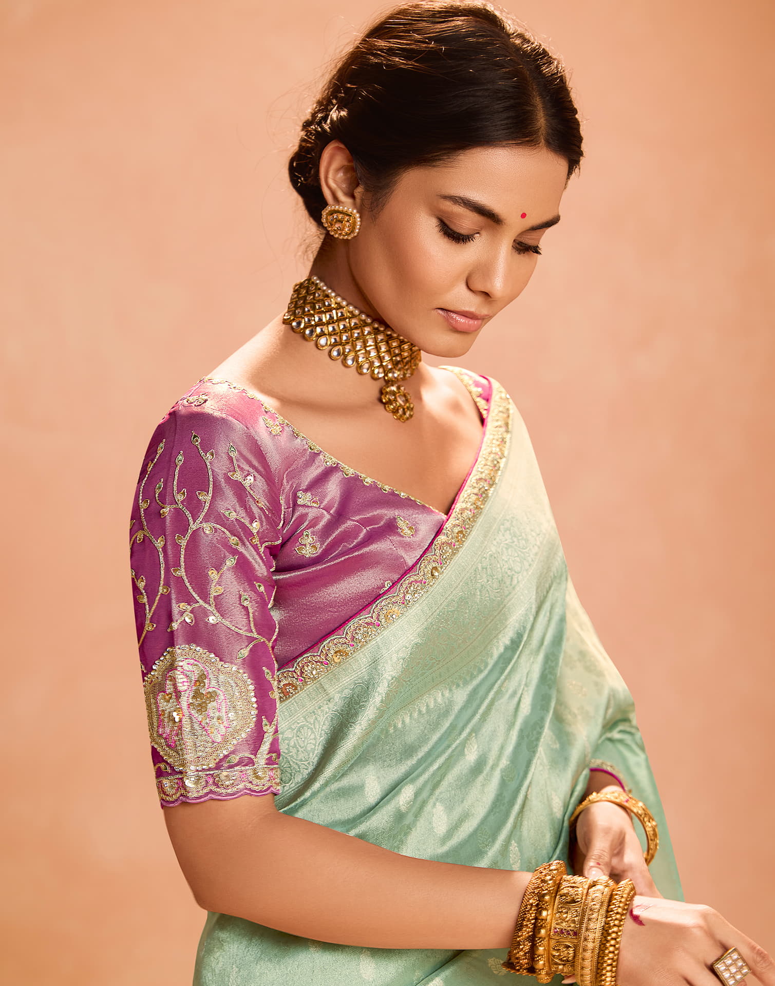 Sea Green Silk Weaving Kanjivaram Saree