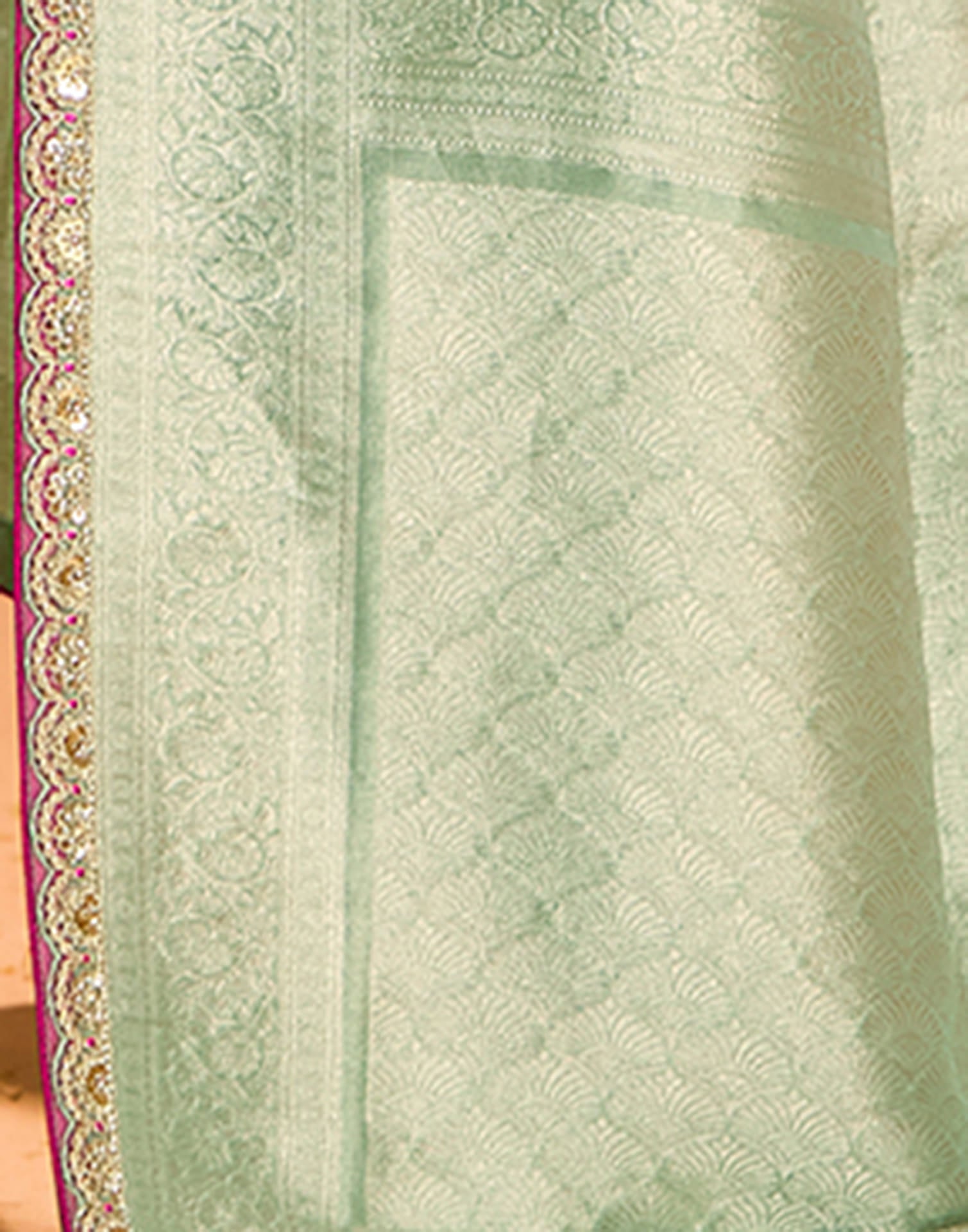 Sea Green Silk Weaving Kanjivaram Saree