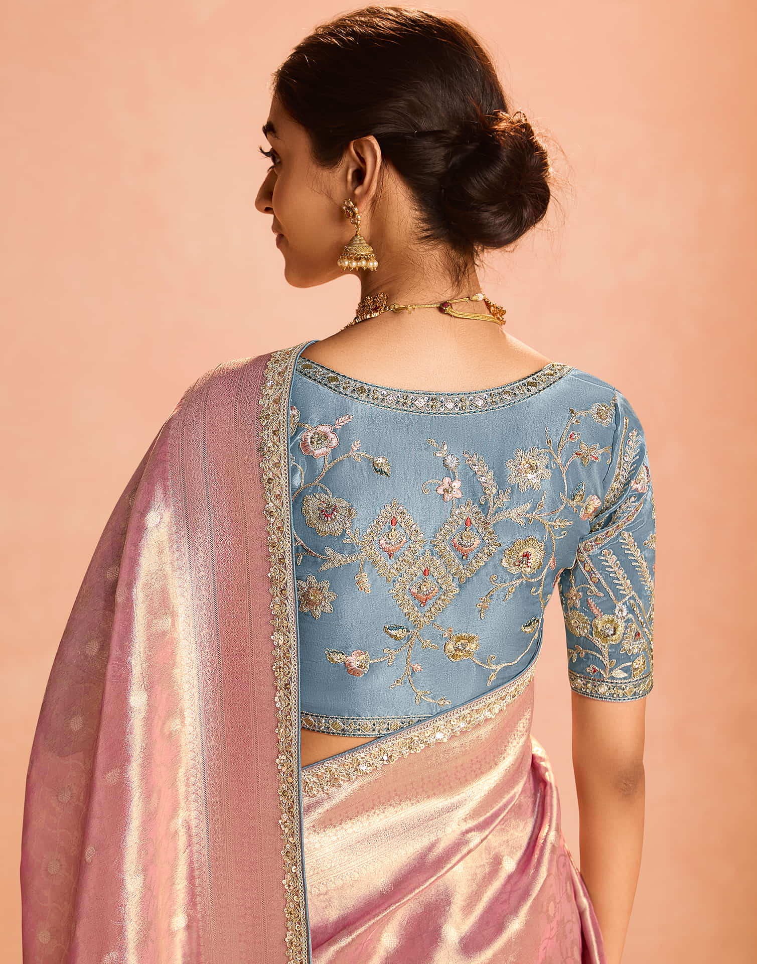 Pink Silk Weaving Kanjivaram Saree