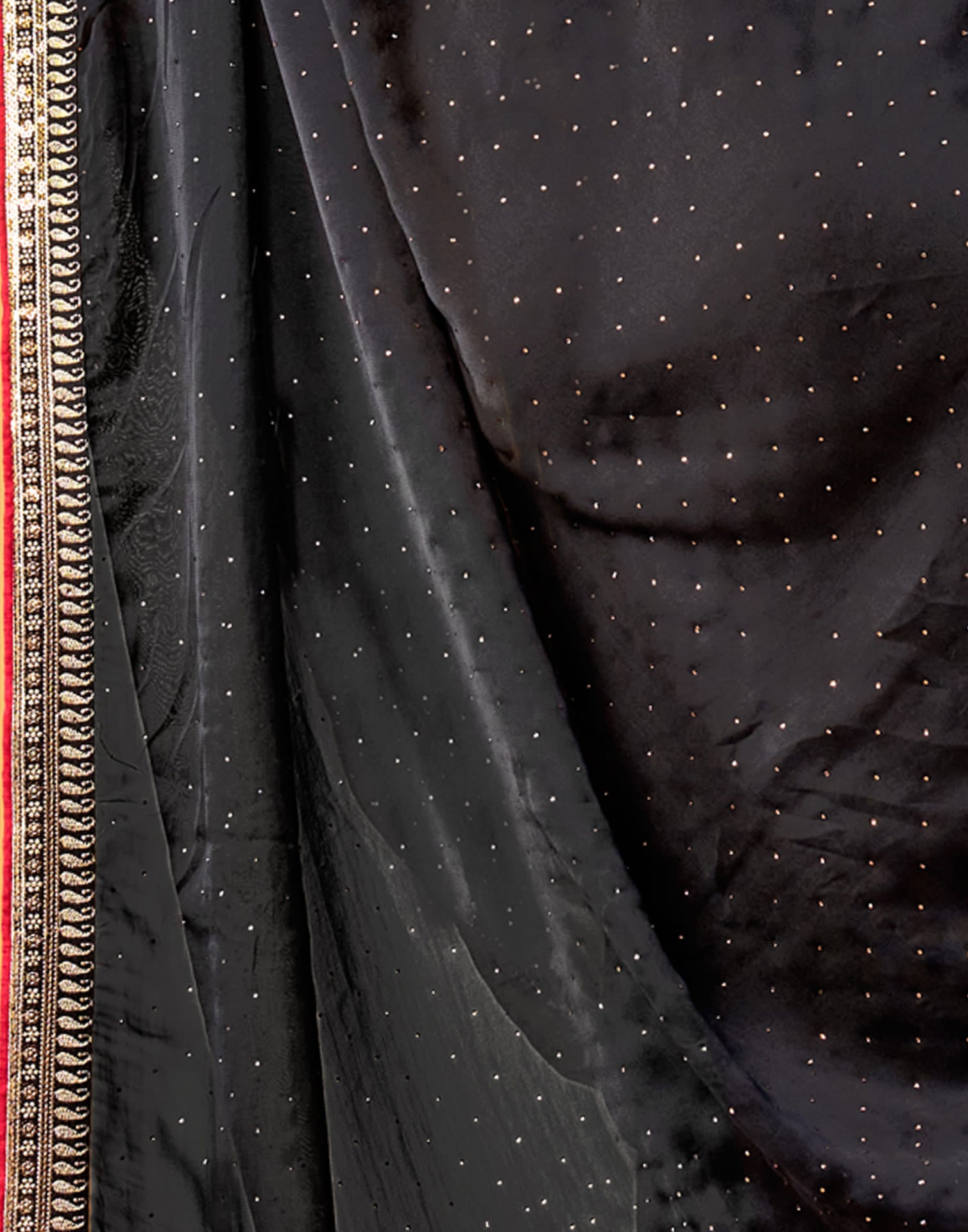 Black Silk Stone Work Embellished Saree