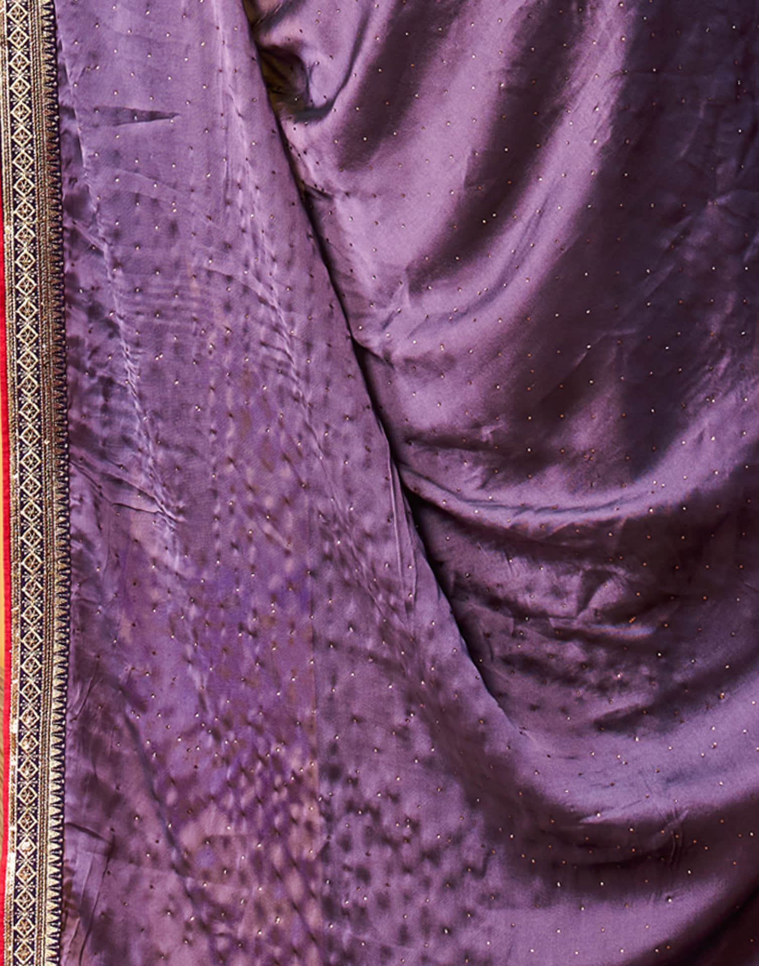 Light Purple Silk Stone Work Embellished Saree