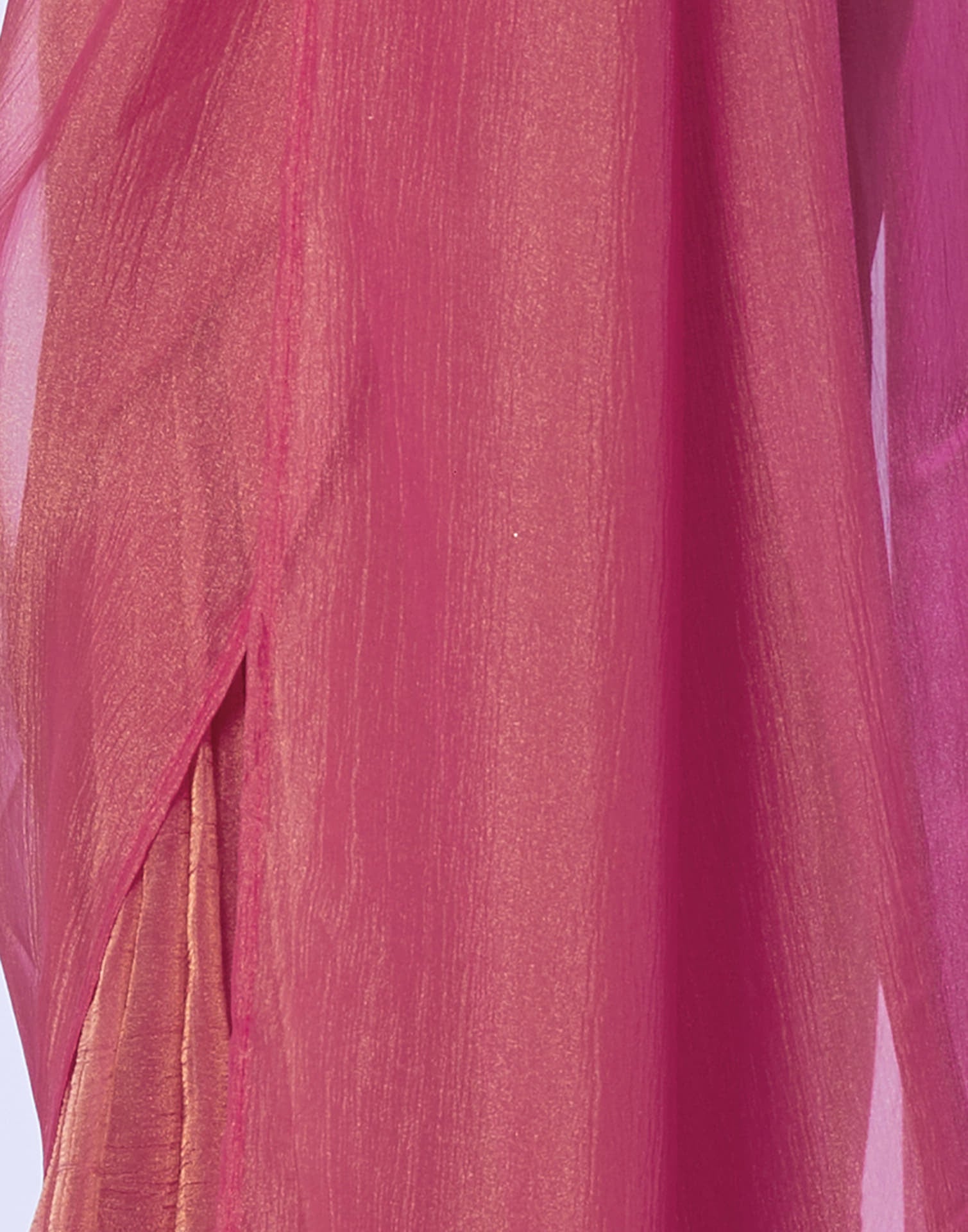 Rani Pink Shimmer Dyed Solid Saree