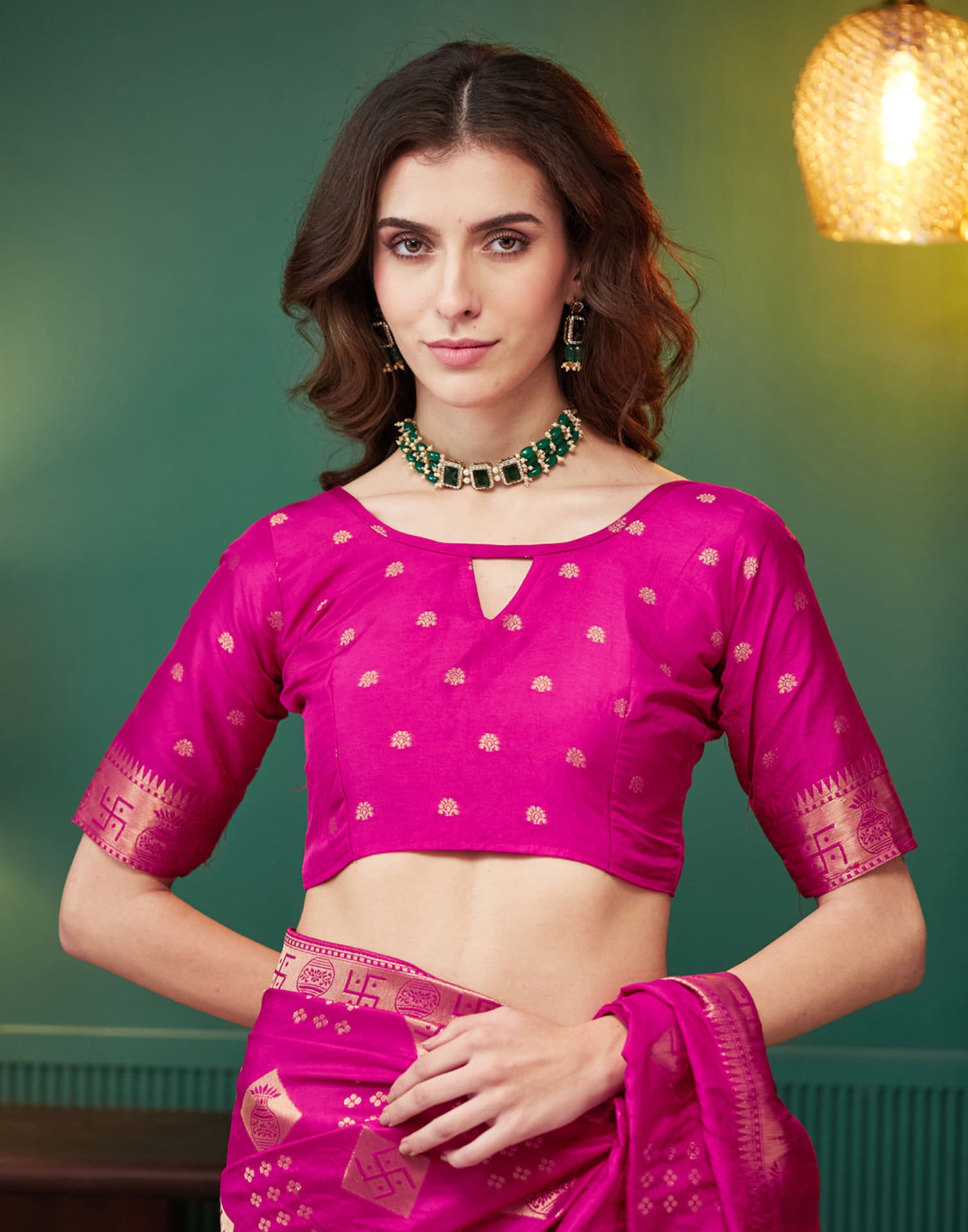 Rani Pink Silk Woven Banarasi Saree