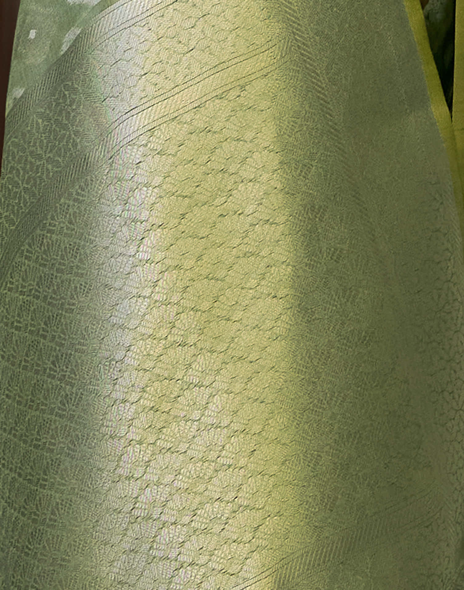 Dusty Green Tissue Silk Woven Saree