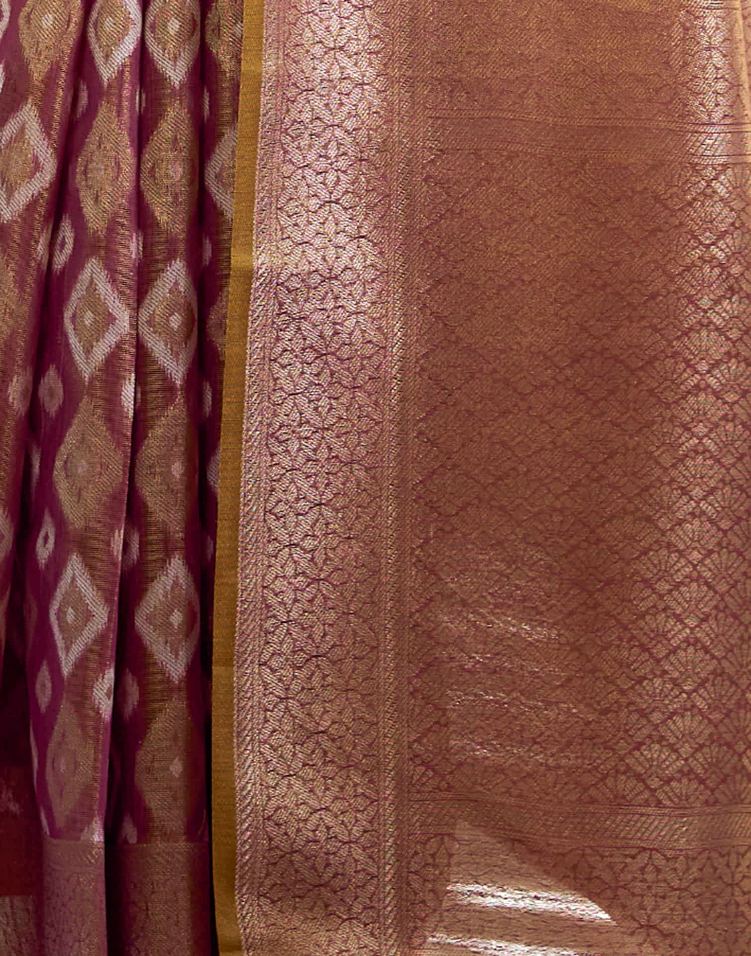 Mauve Tissue Silk Woven Saree