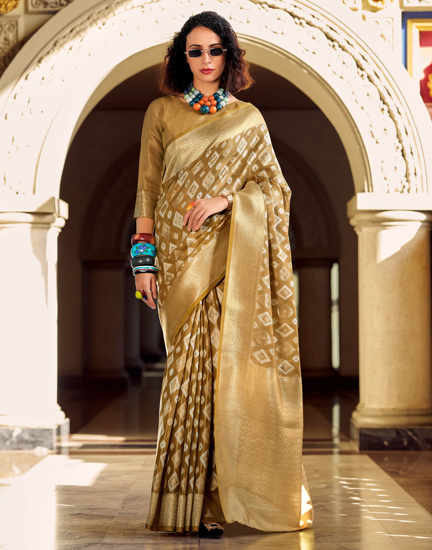 Golden Tissue Silk Woven Banarasi Saree
