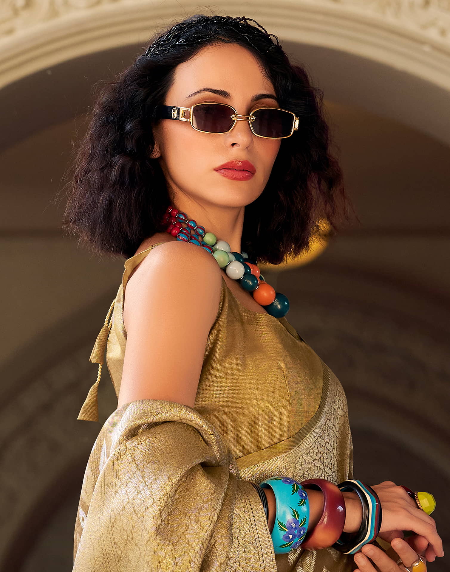 Golden Tissue Silk Woven Banarasi Saree