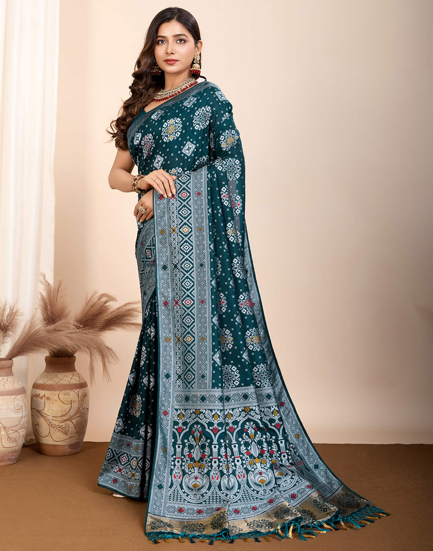 Rama Green Silk Woven Banarasi Saree