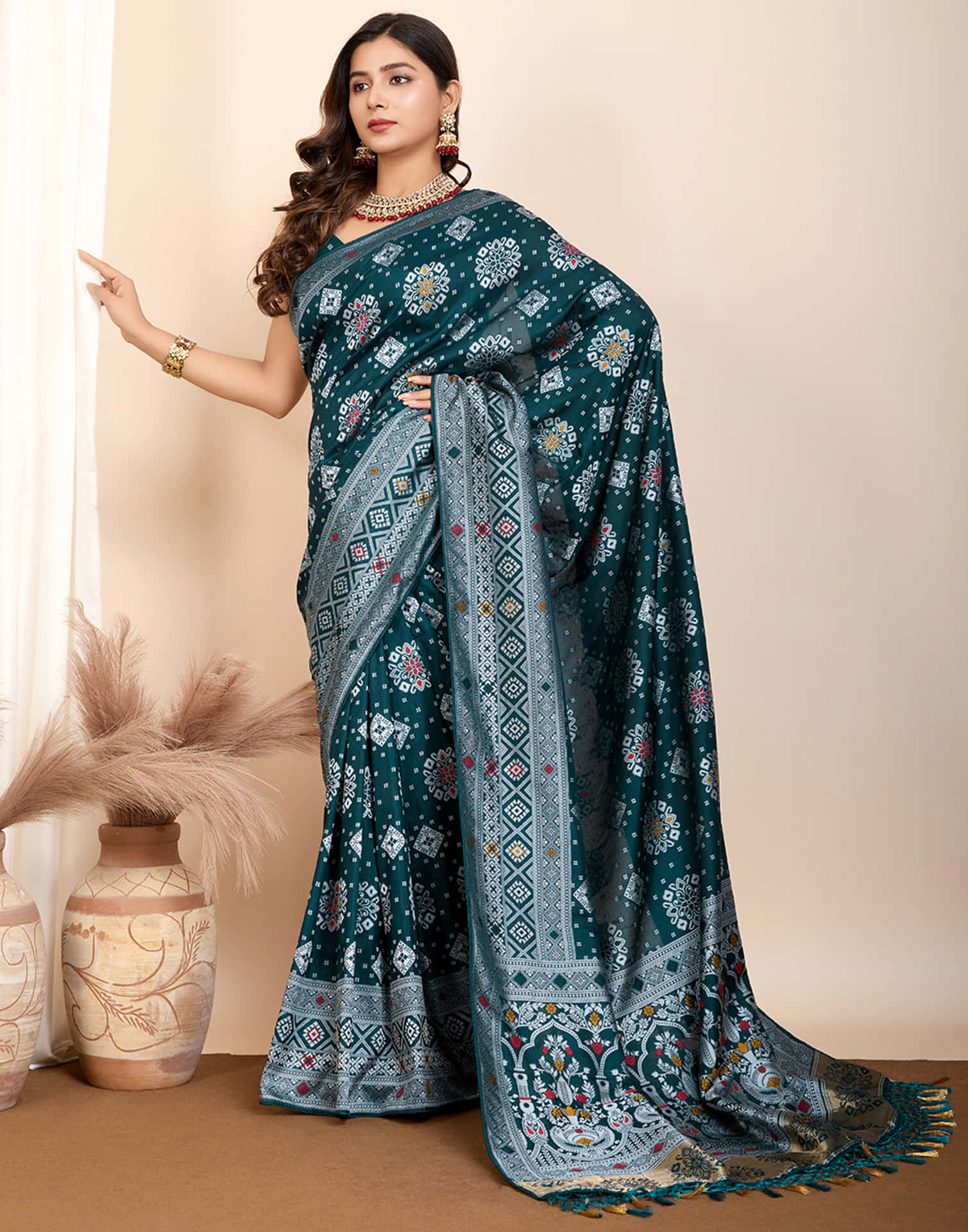 Rama Green Silk Woven Banarasi Saree