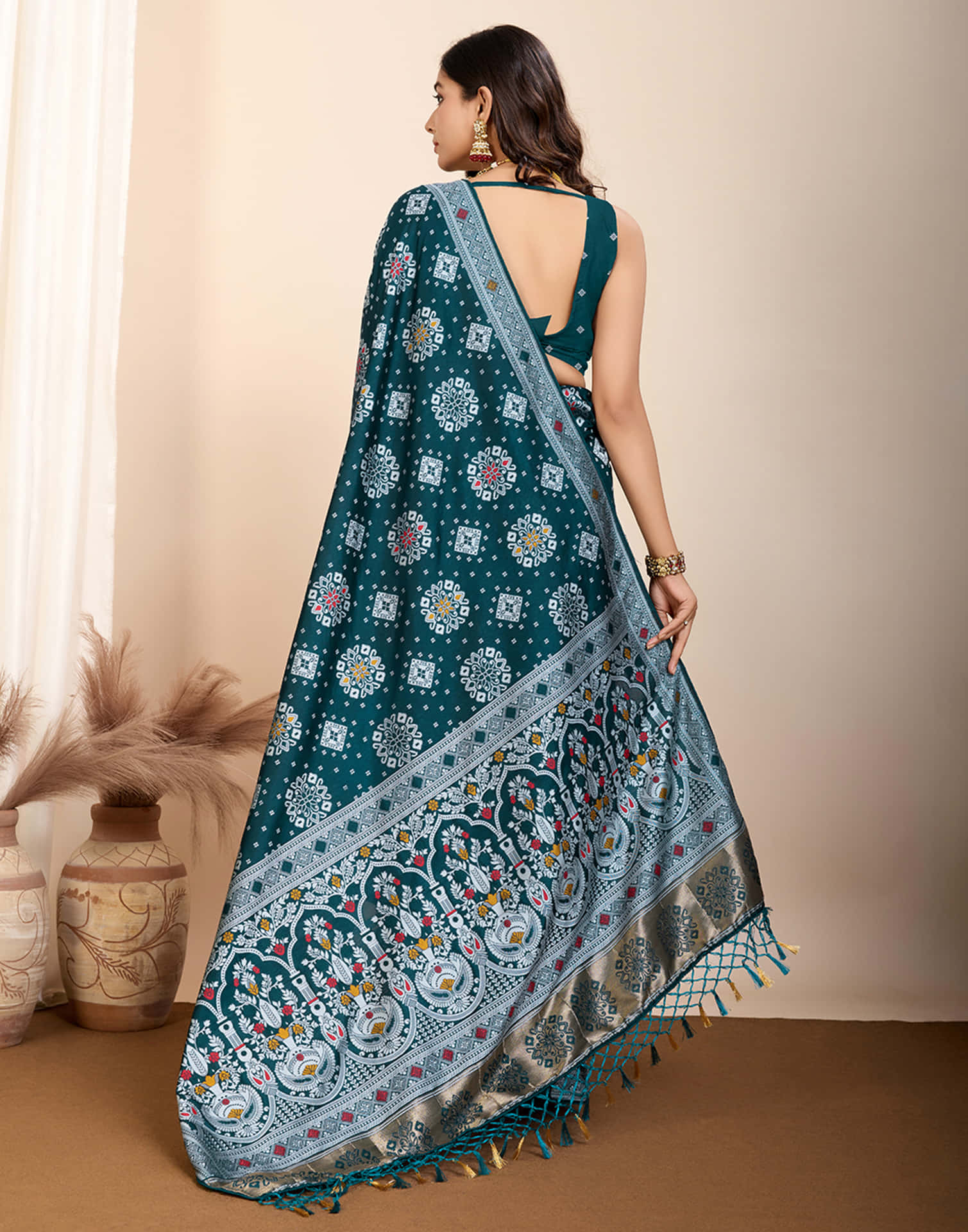 Rama Green Silk Woven Banarasi Saree