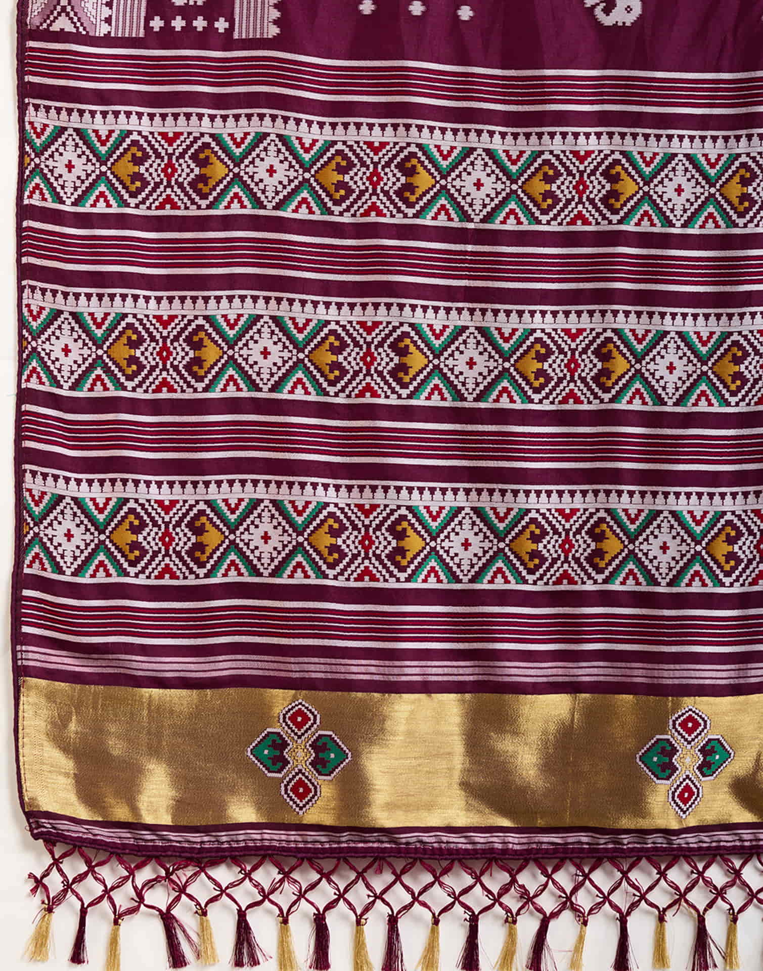Wine Silk Woven Banarasi Saree